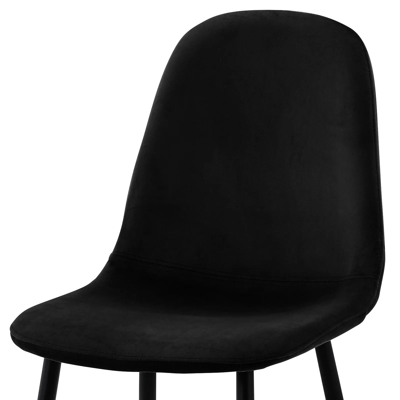 Halsa Classic Velvet Dining Chairs Set of 4 in Black - Image 9