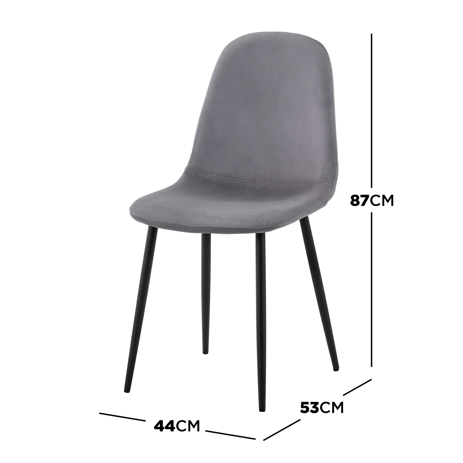 Halsa Classic Velvet Dining Chairs Set of 4 in Marble Grey - Image 3