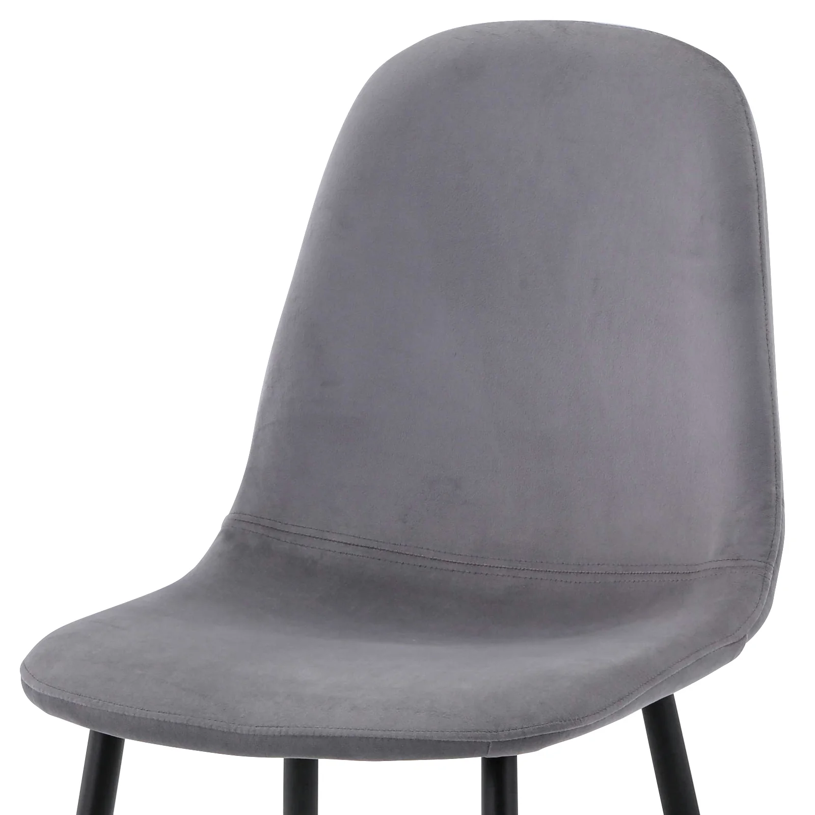 Halsa Classic Velvet Dining Chairs Set of 4 in Marble Grey - Image 9