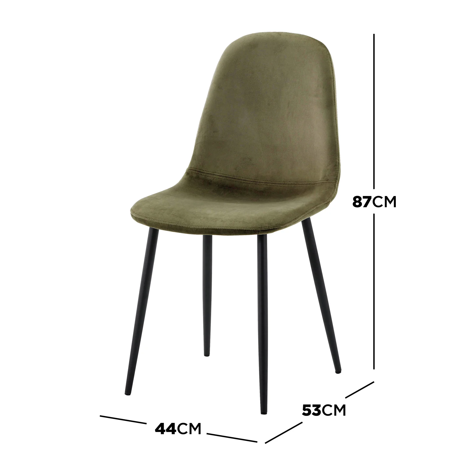 Halsa Classic Velvet Dining Chairs Set of 4 in Olive - Image 3