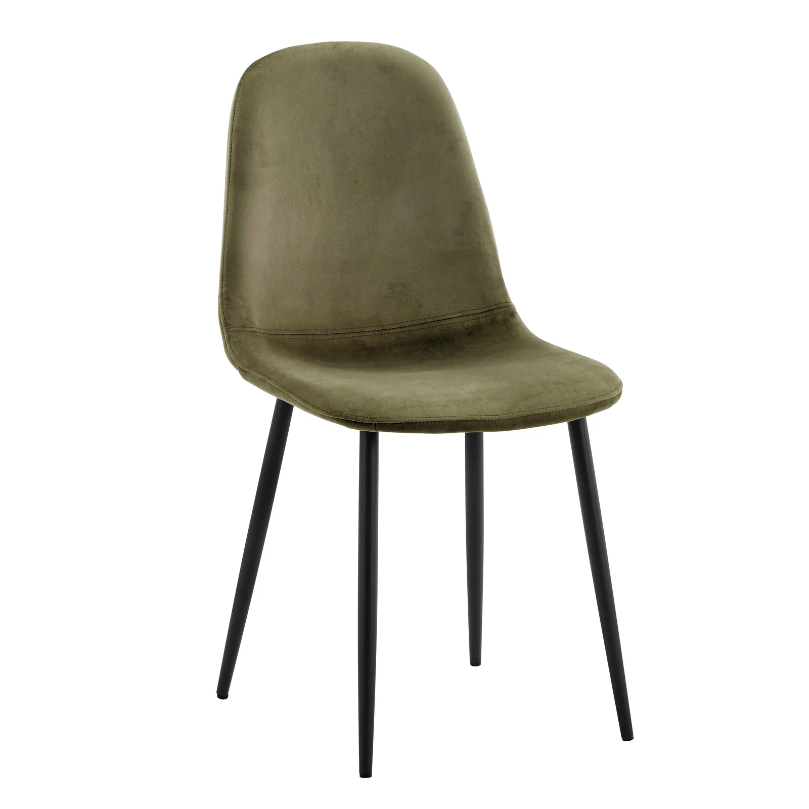 Halsa Classic Velvet Dining Chairs Set of 4 in Olive - Image 5
