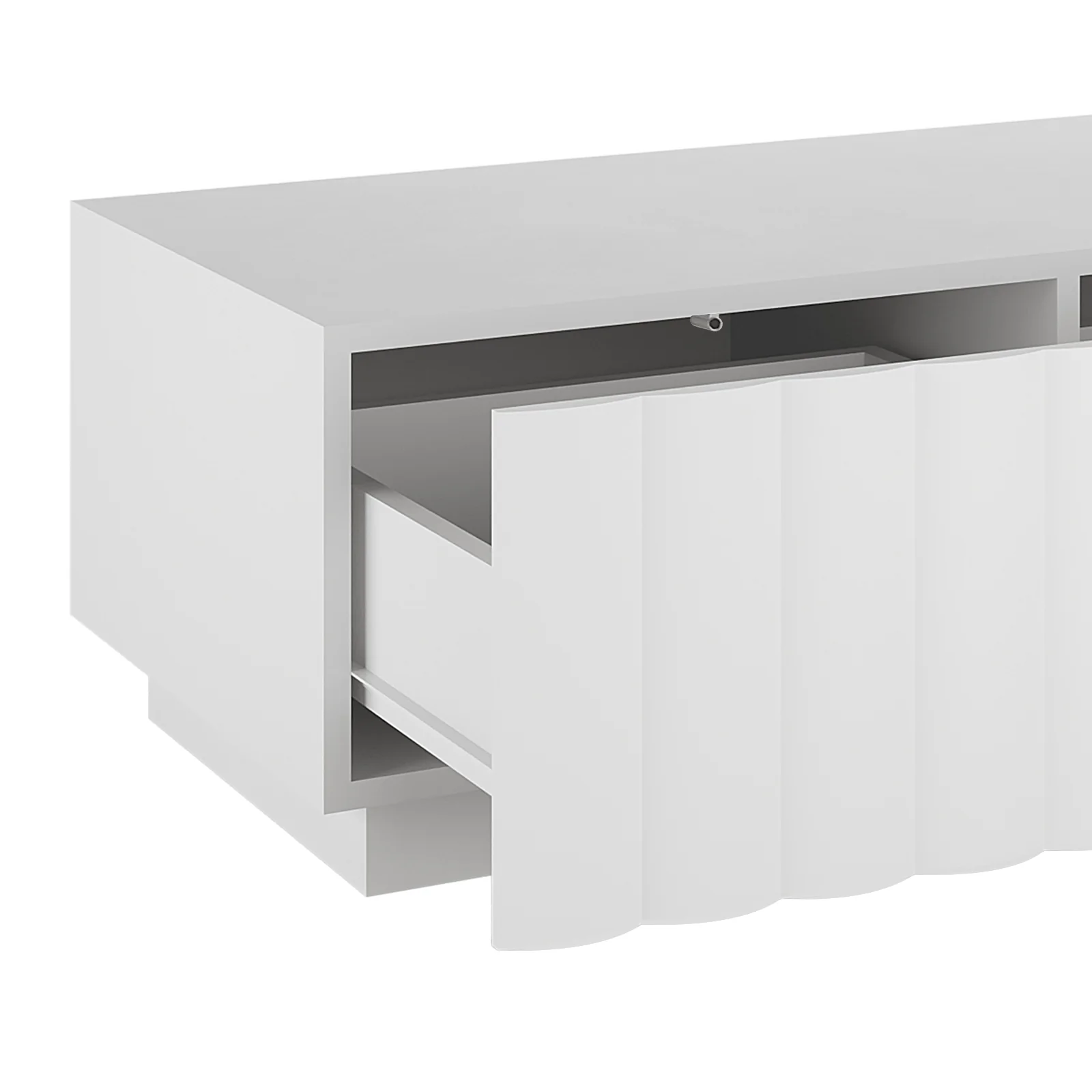 Hamish 120cm Fluted Coffee Table with Storage in White - Image 12