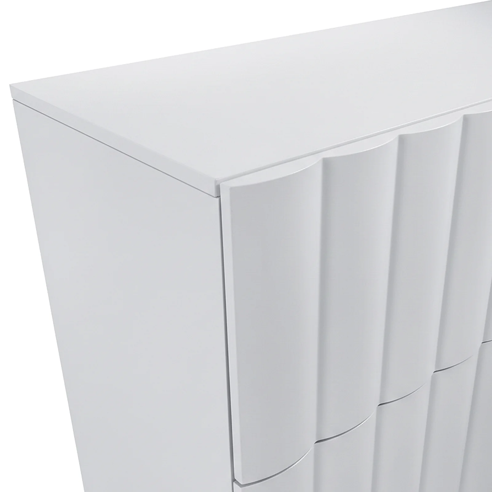 Hamish 120cm Fluted Lowboy Dresser in White - Image 9