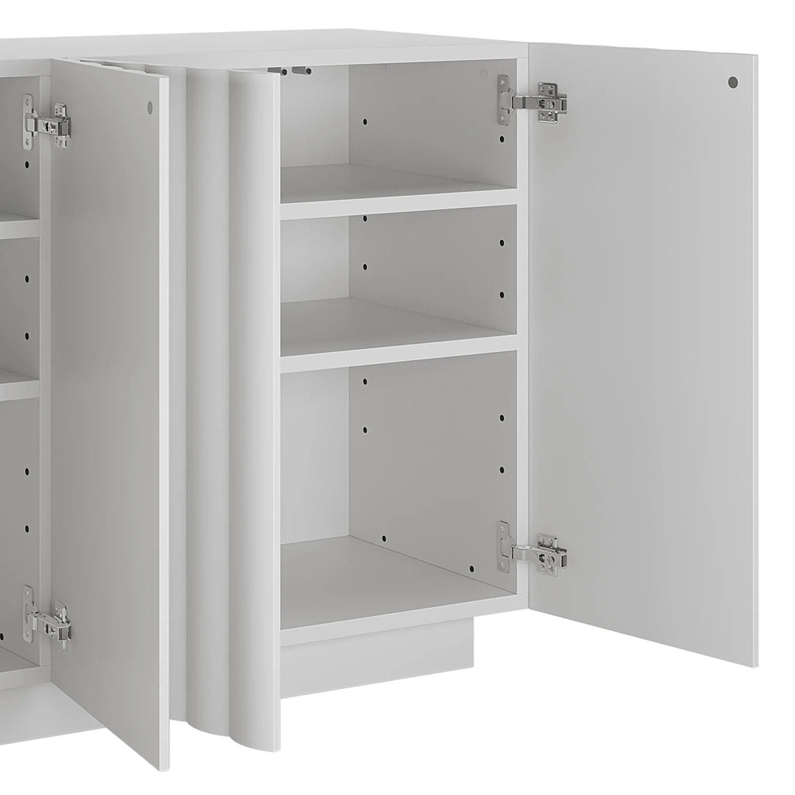 Hamish 140cm 4 Door Fluted Storage Buffet in White - Image 10