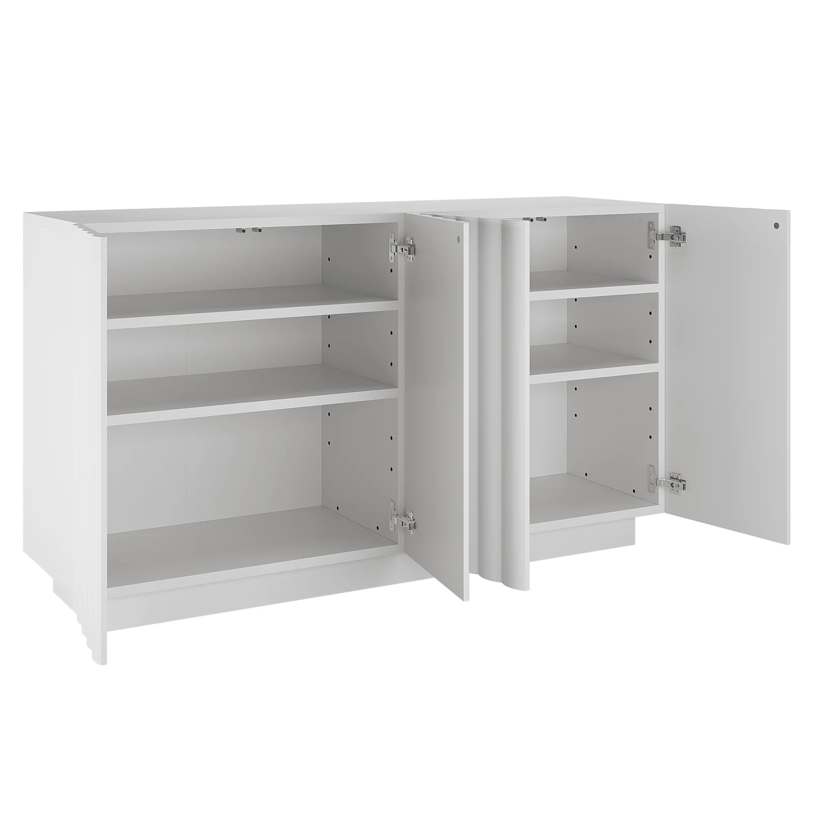 Hamish 140cm 4 Door Fluted Storage Buffet in White - Image 7