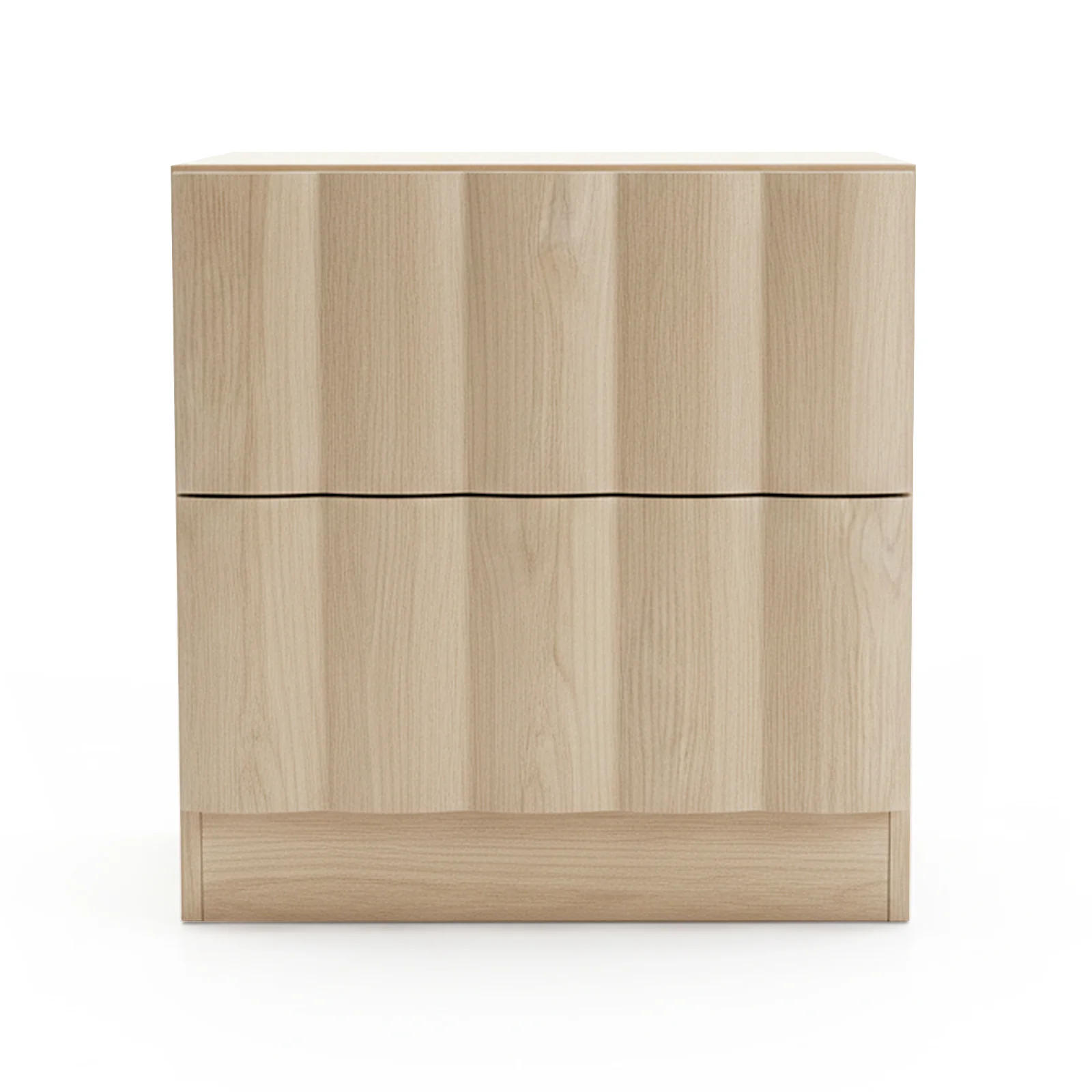 Hamish 2 Drawer Fluted Bedside Table in Oak