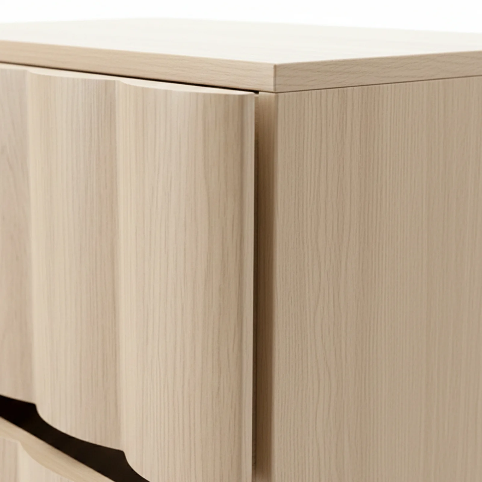 Hamish 2 Drawer Fluted Bedside Table in Oak - Image 9