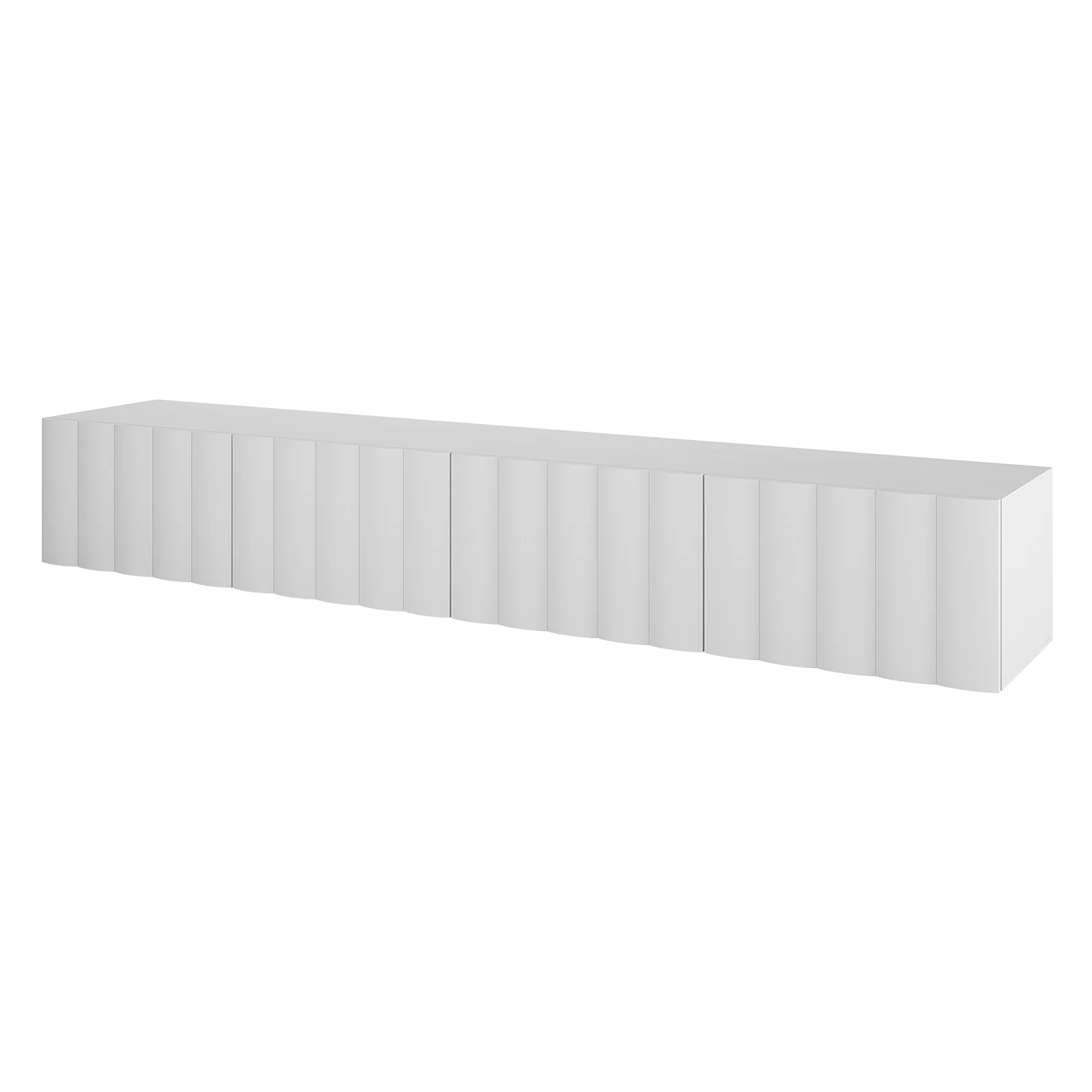 Hamish 200cm Fluted TV Storage Entertainment Unit in White - Image 4