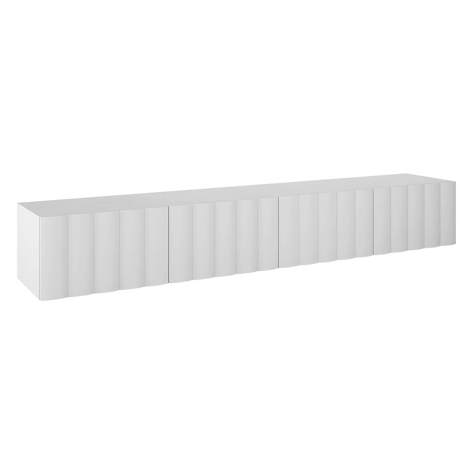 Hamish 200cm Fluted TV Storage Entertainment Unit in White - Image 5