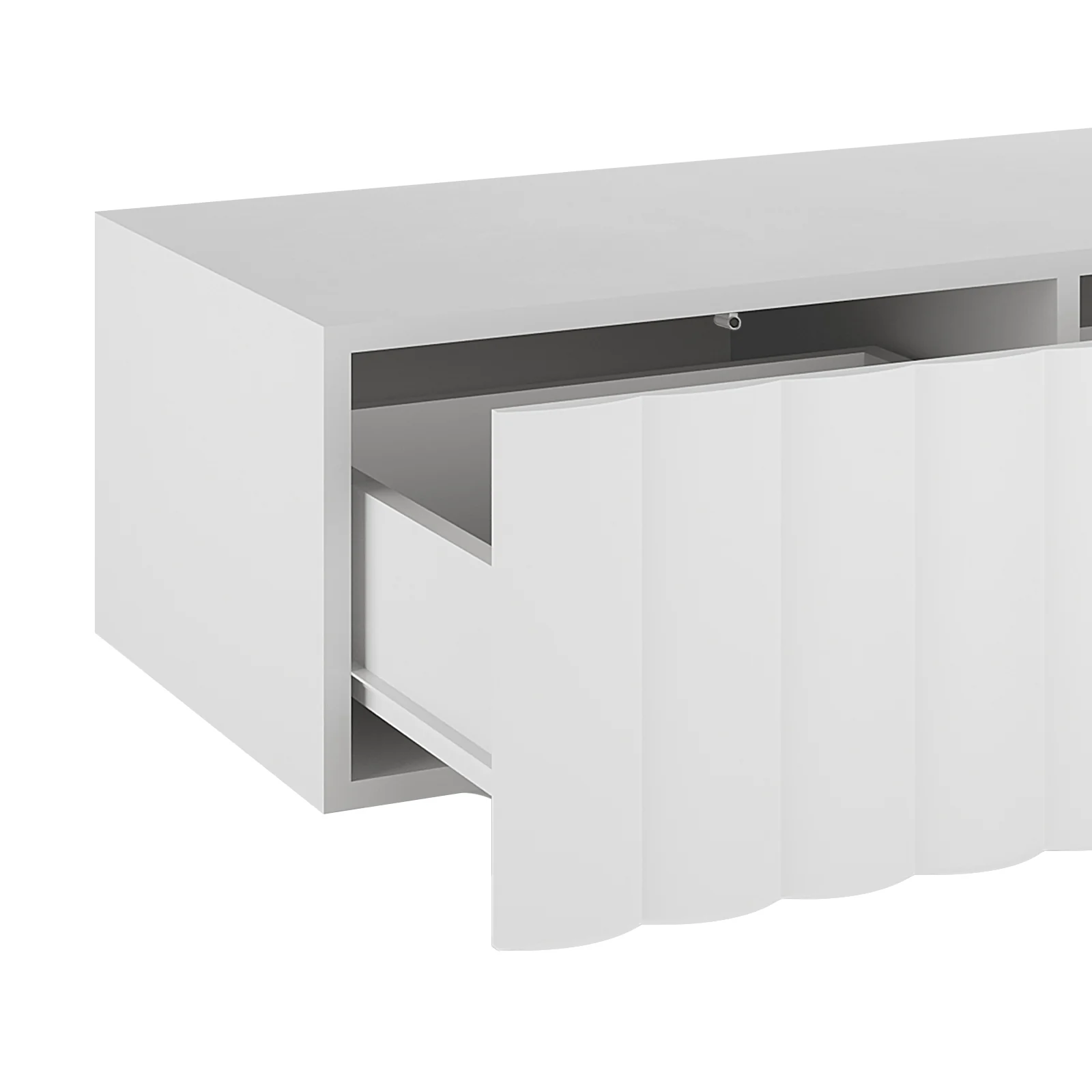Hamish 200cm Fluted TV Storage Entertainment Unit in White - Image 9
