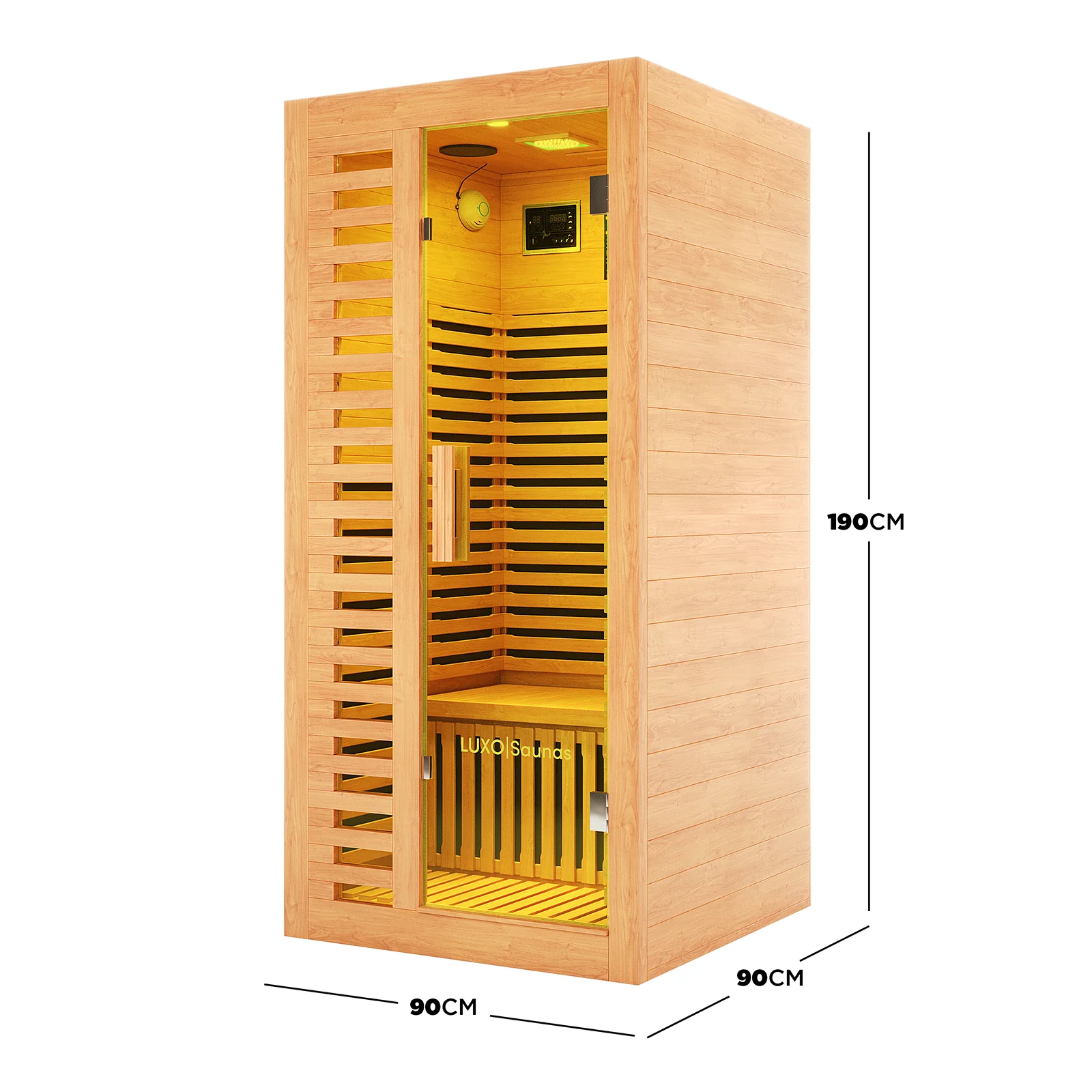 Harlow 1 Person Carbon Fibre Infrared Personal Indoor Sauna - Image 3