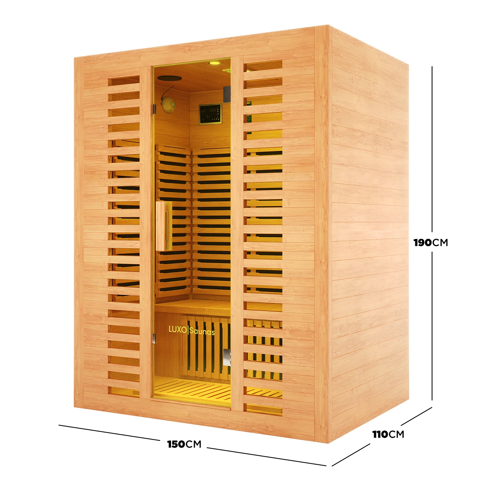 Harlow 3 Person Carbon Fibre Infrared Personal Indoor Sauna - Image 3