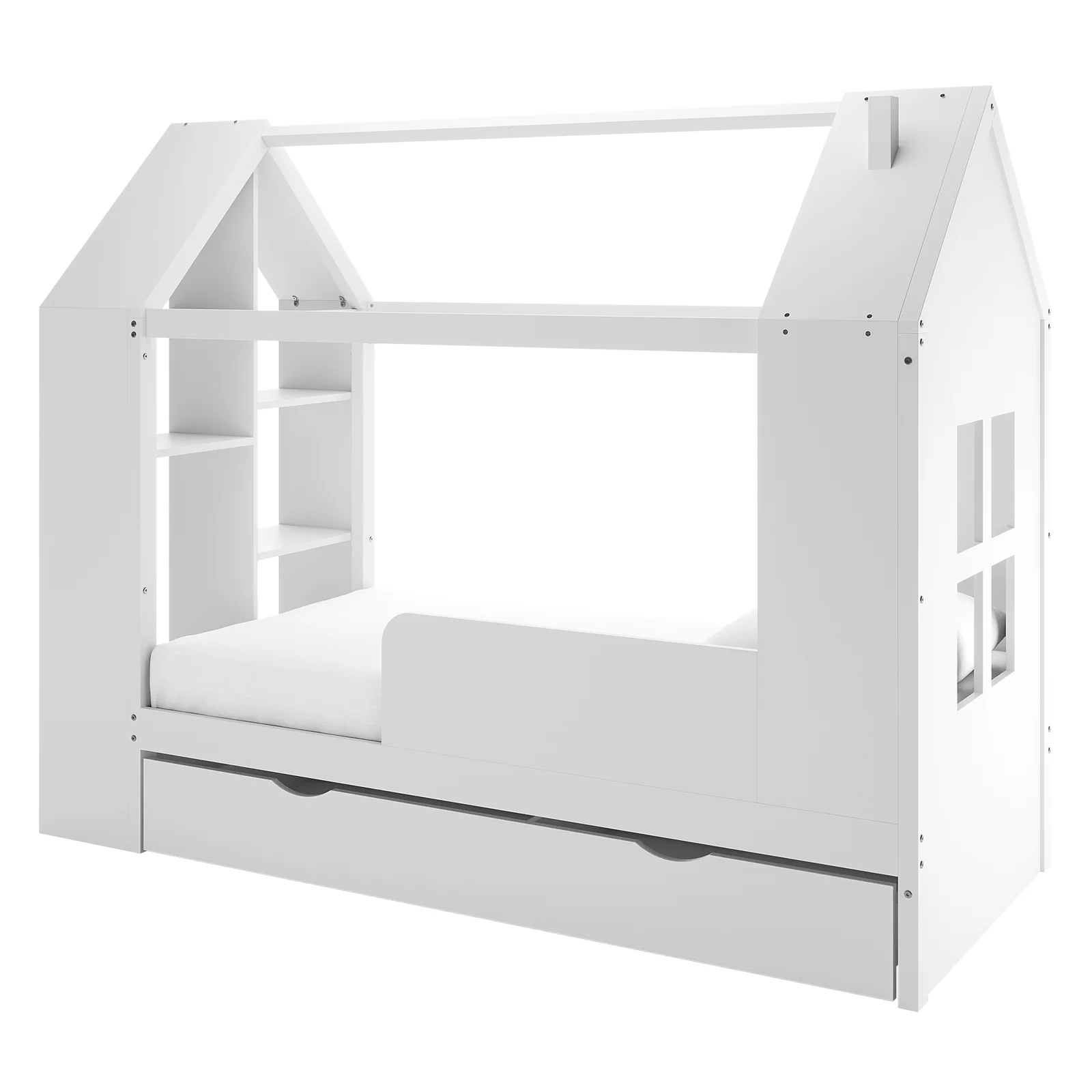 Haron Single Cubby House Bed Storage in White