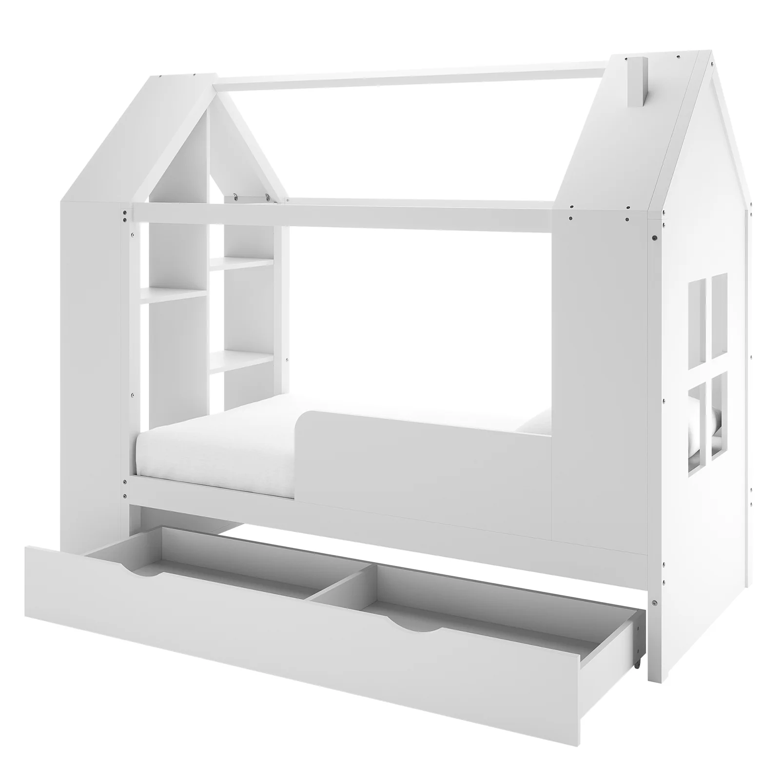 Haron Single Cubby House Bed Storage in White - Image 5