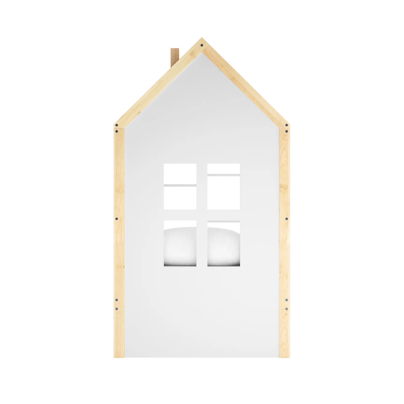 Haron Single Cubby House Bed Storage in White & Natural - Image 4