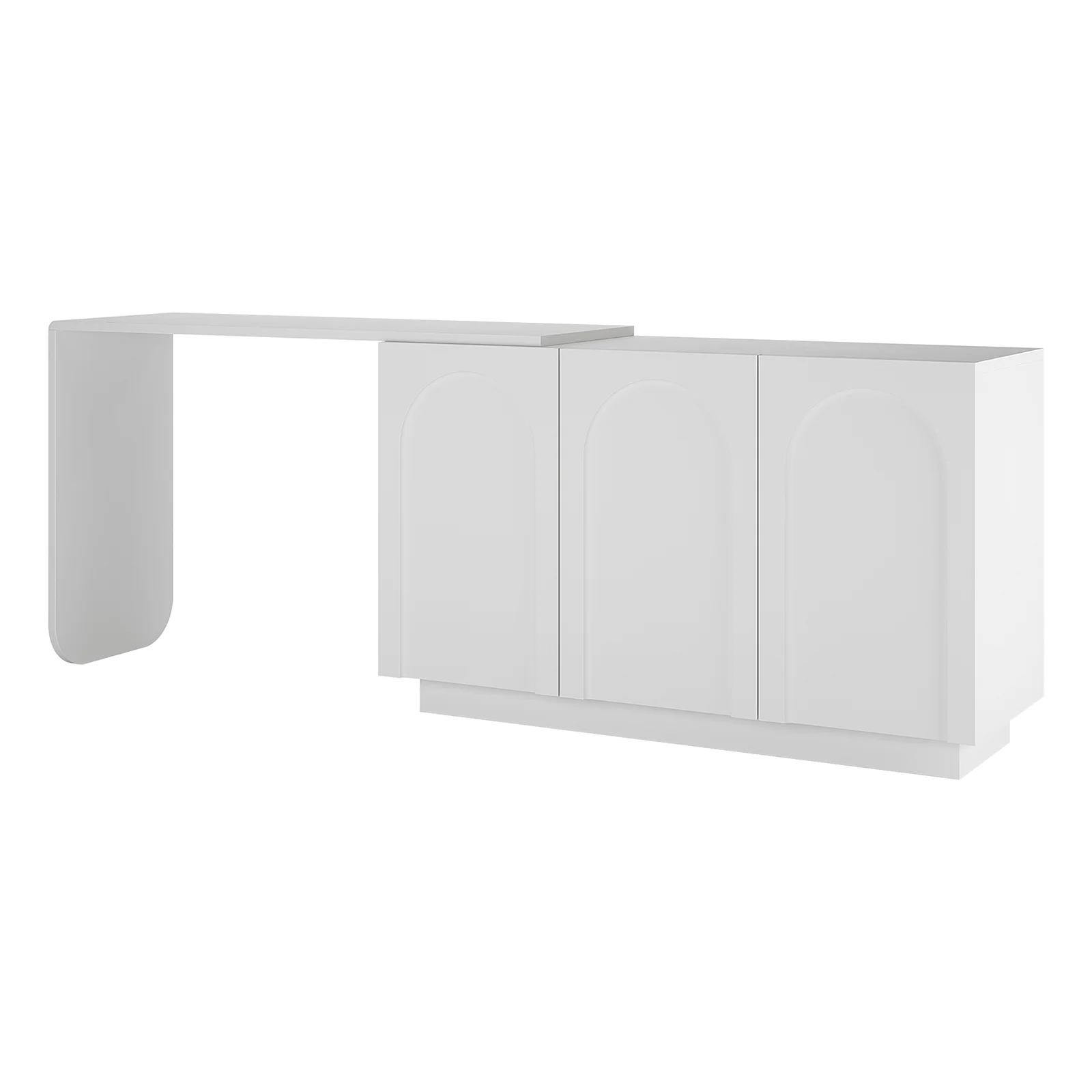 Hava 120cm Arched Extendable Sideboard Table in White - Image 3