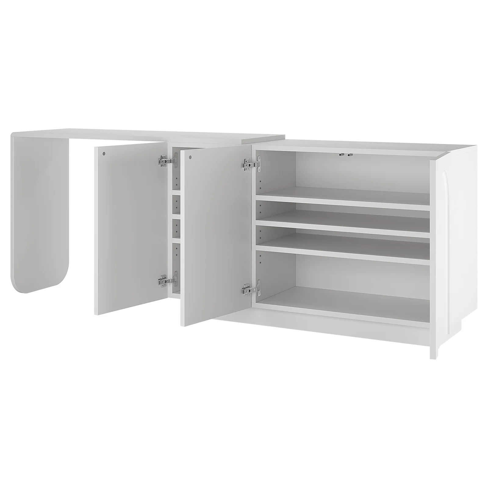 Hava 120cm Arched Extendable Sideboard Table in White - Image 4