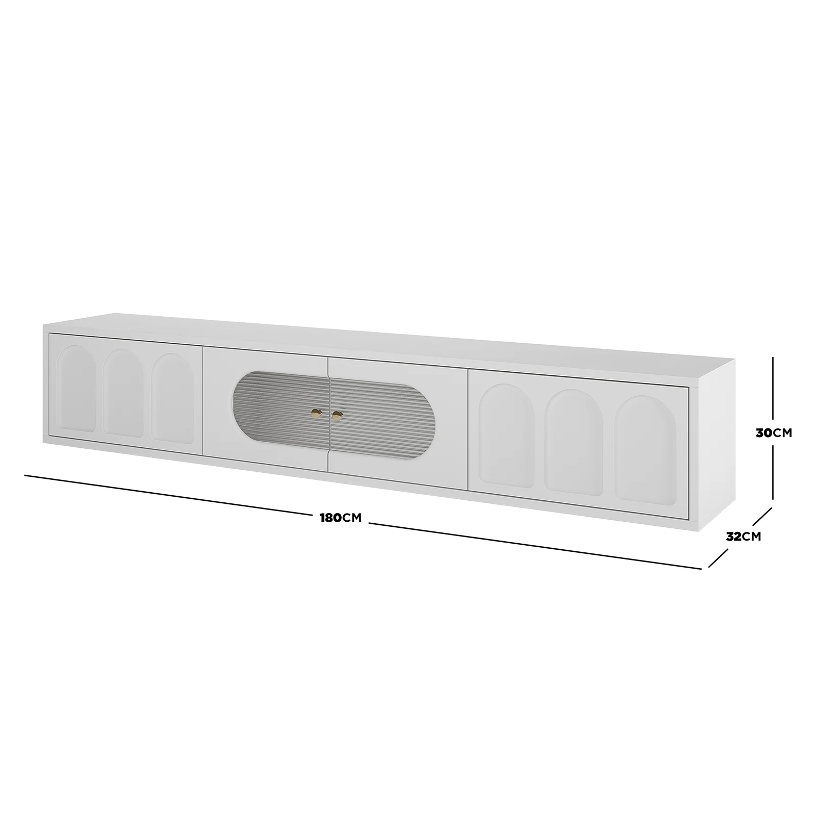 Hava 180cm Arched Entertainment Unit in White - Image 11
