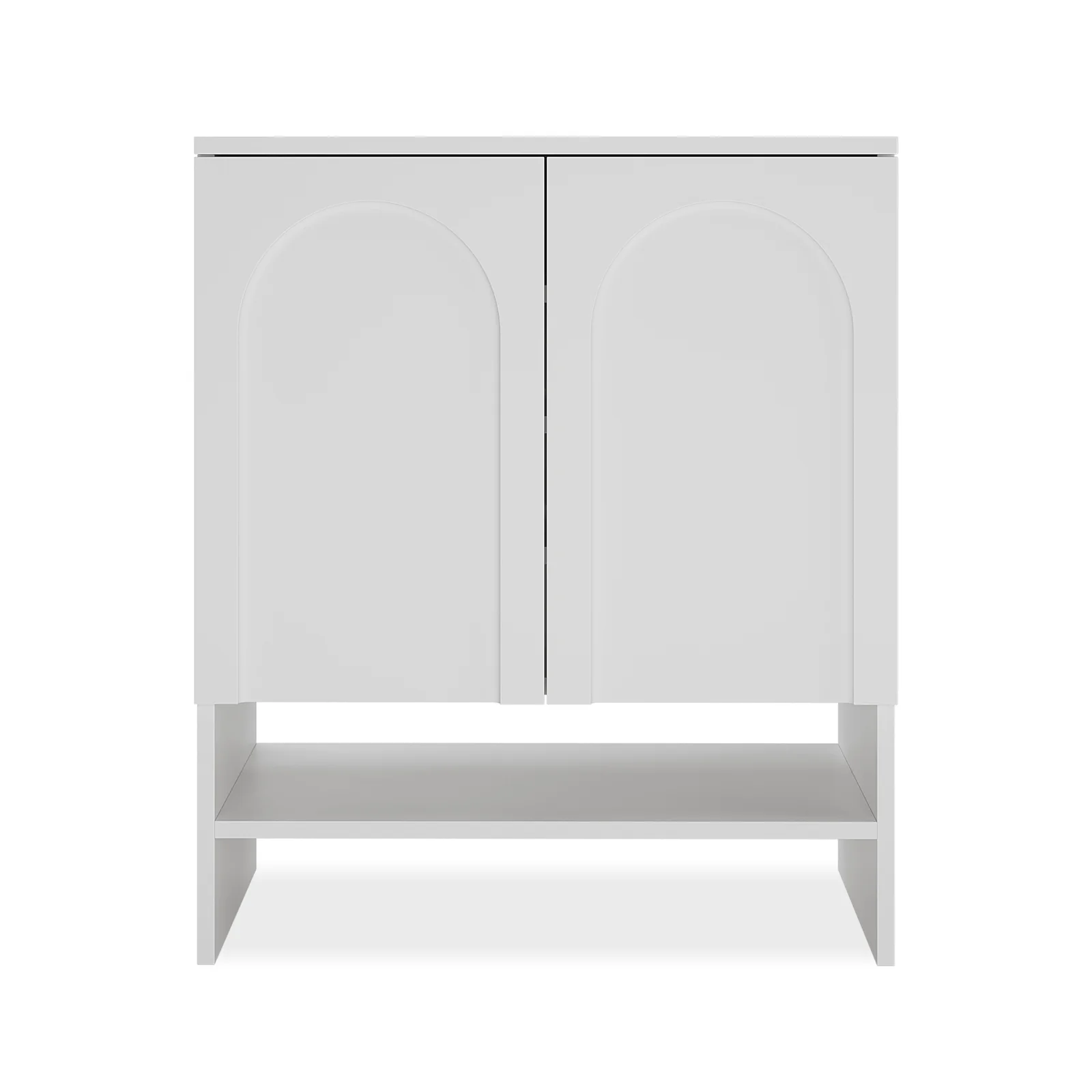 Hava 80cm 2 Door Shoe Cabinet with Arch Detail in White