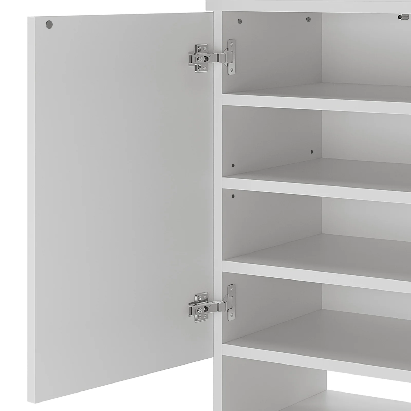 Hava 80cm 2 Door Shoe Cabinet with Arch Detail in White - Image 10