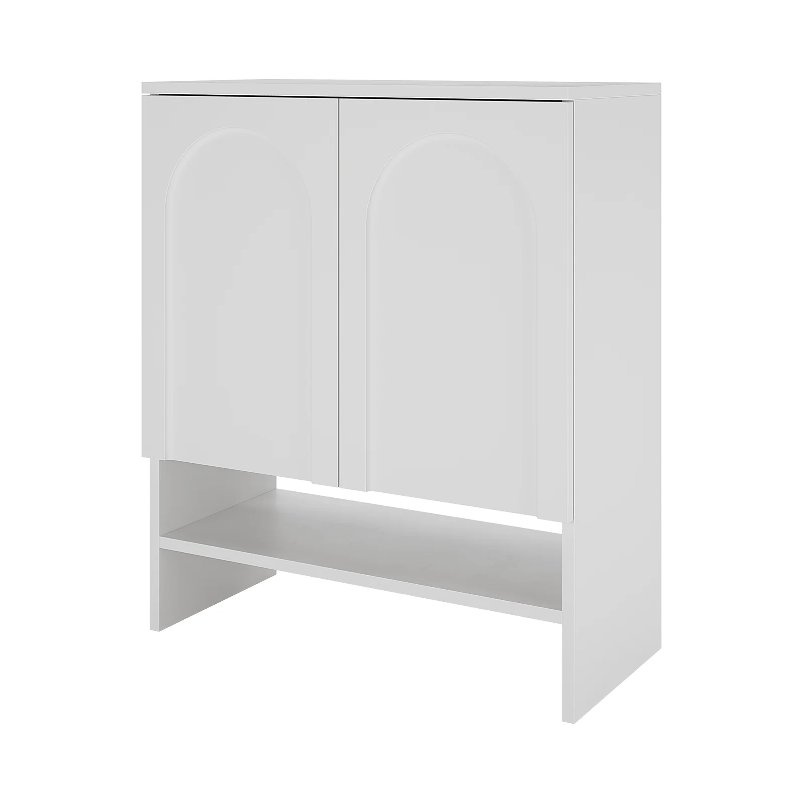 Hava 80cm 2 Door Shoe Cabinet with Arch Detail in White - Image 5