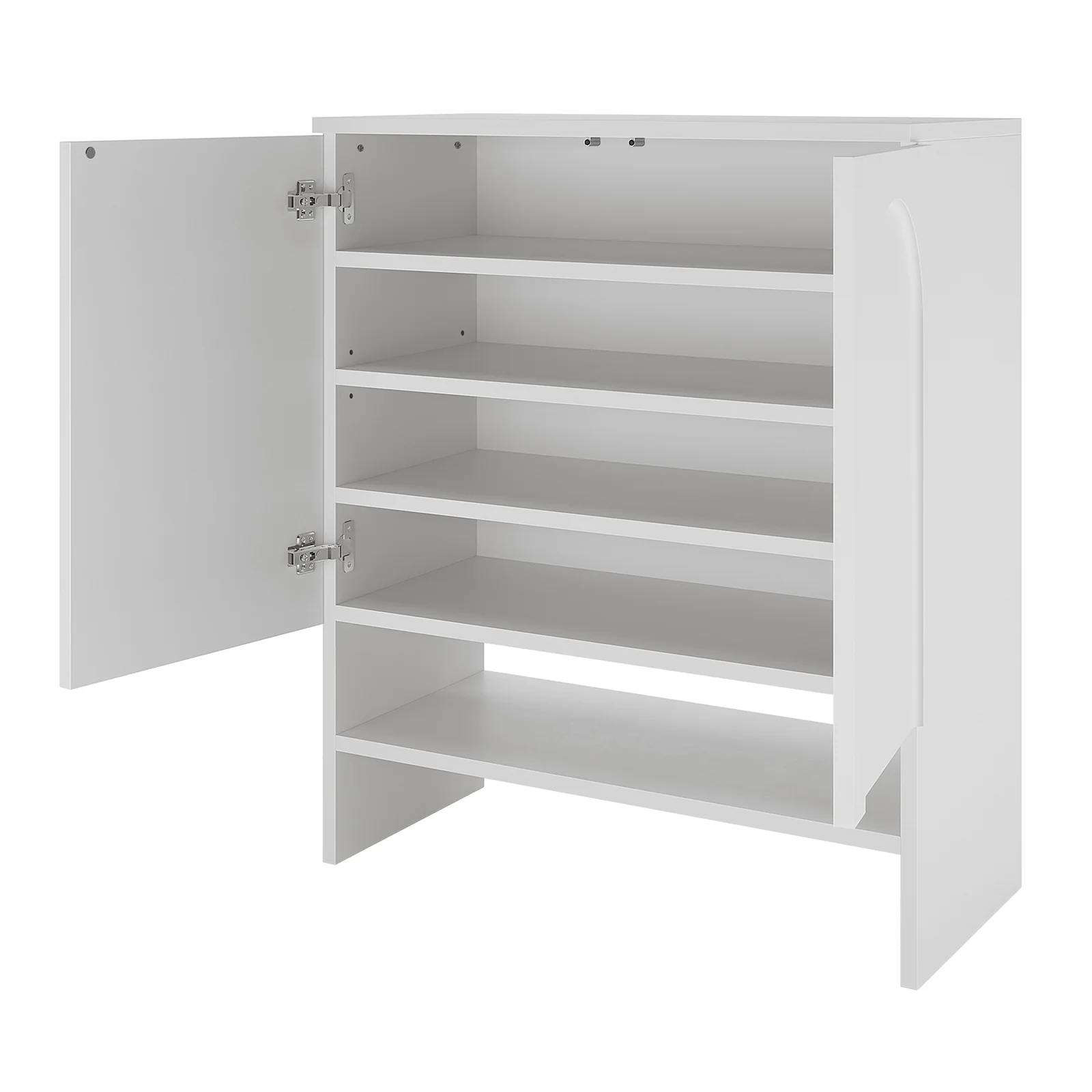 Hava 80cm 2 Door Shoe Cabinet with Arch Detail in White - Image 6