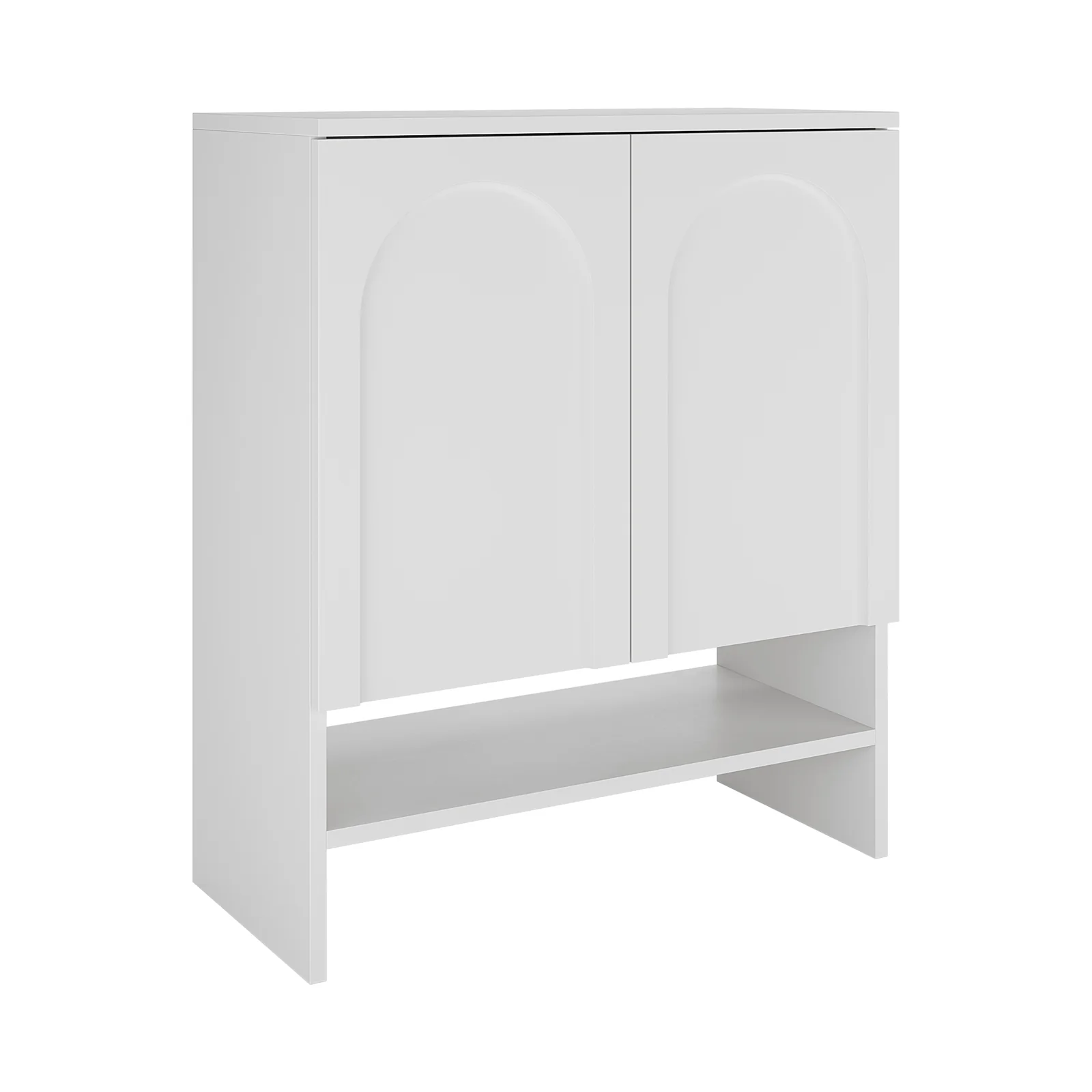 Hava 80cm 2 Door Shoe Cabinet with Arch Detail in White - Image 7