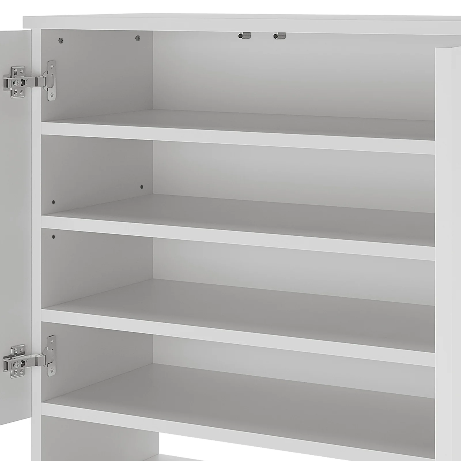 Hava 80cm 2 Door Shoe Cabinet with Arch Detail in White - Image 9