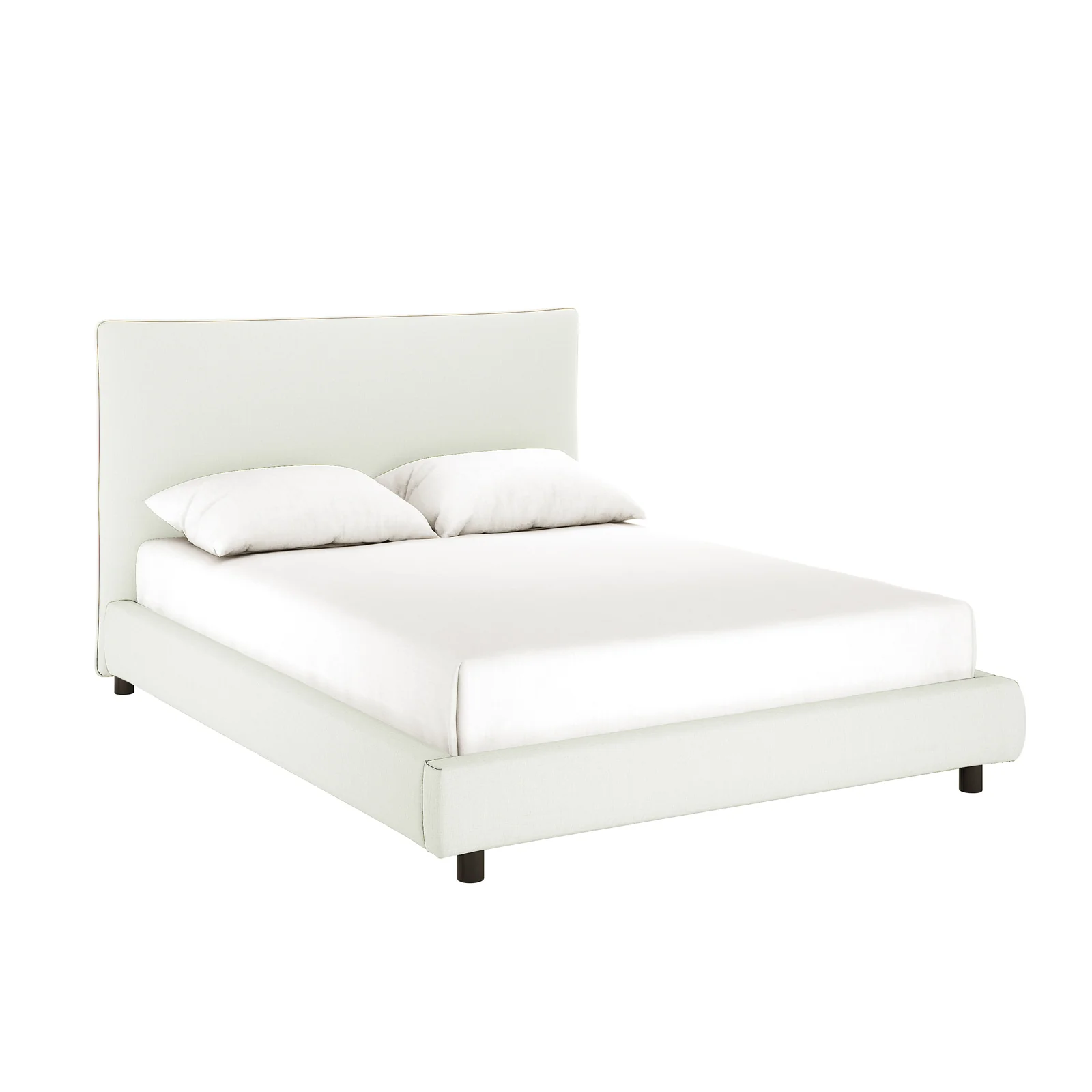Havvan Queen Linen Fabric Bed Frame in Off White - Image 5