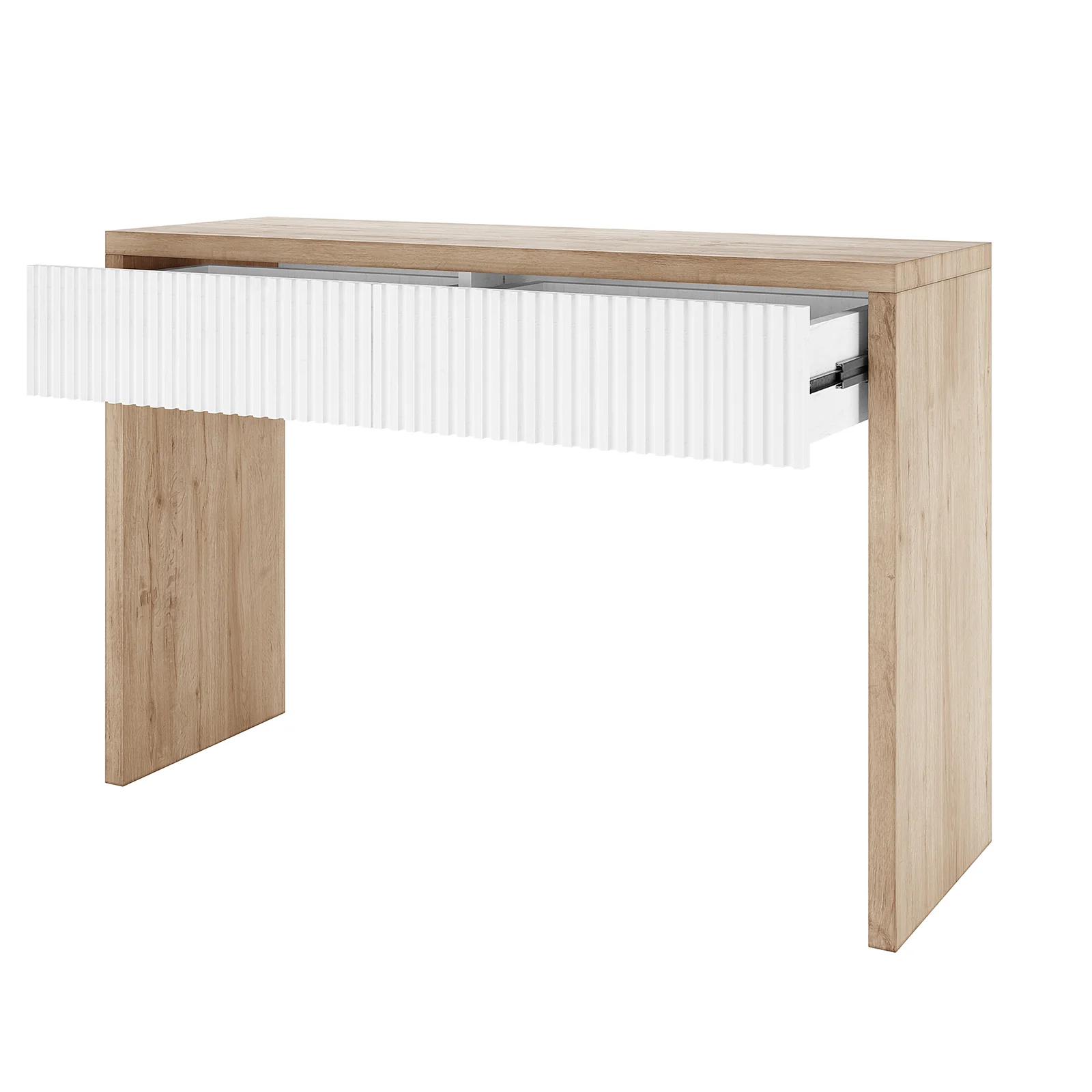 Hayden 120cm Fluted Hallway Table with Storage in Natural - Image 5