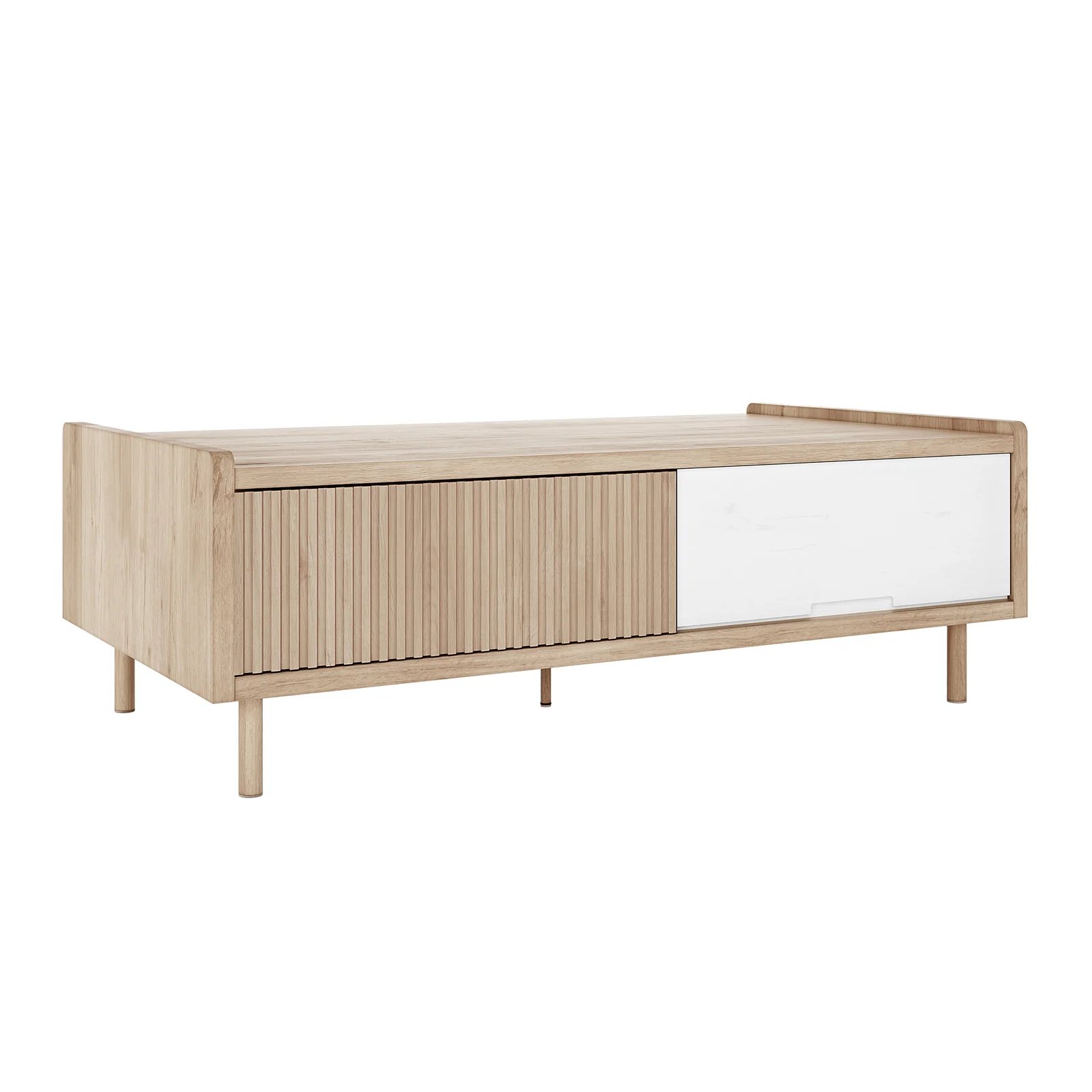 Hayden 130cm Fluted Coffee Table with Storage in Natural - Image 8