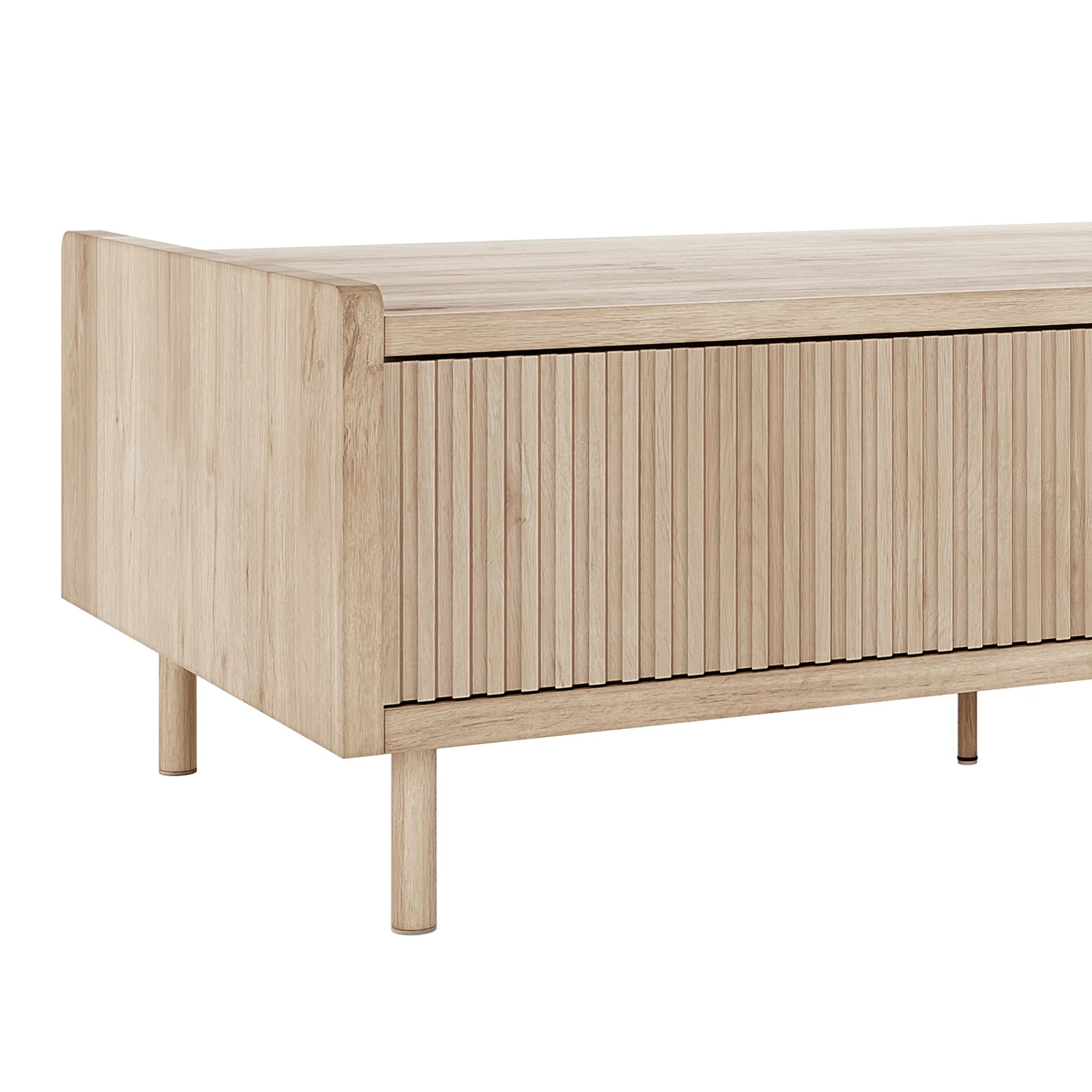 Hayden 130cm Fluted Coffee Table with Storage in Natural - Image 9