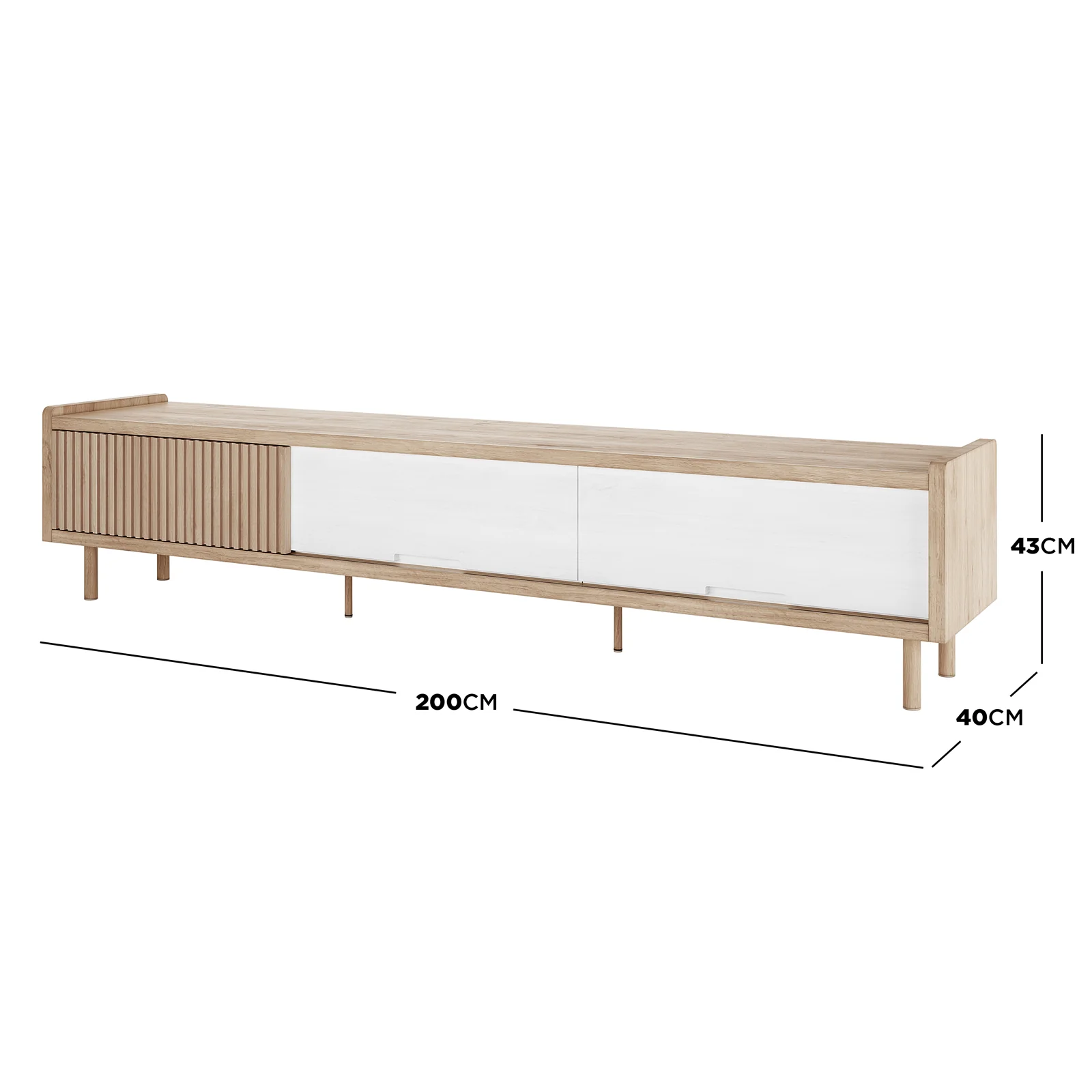 Hayden 200cm Fluted TV Entertainment Unit in Natural - Image 3