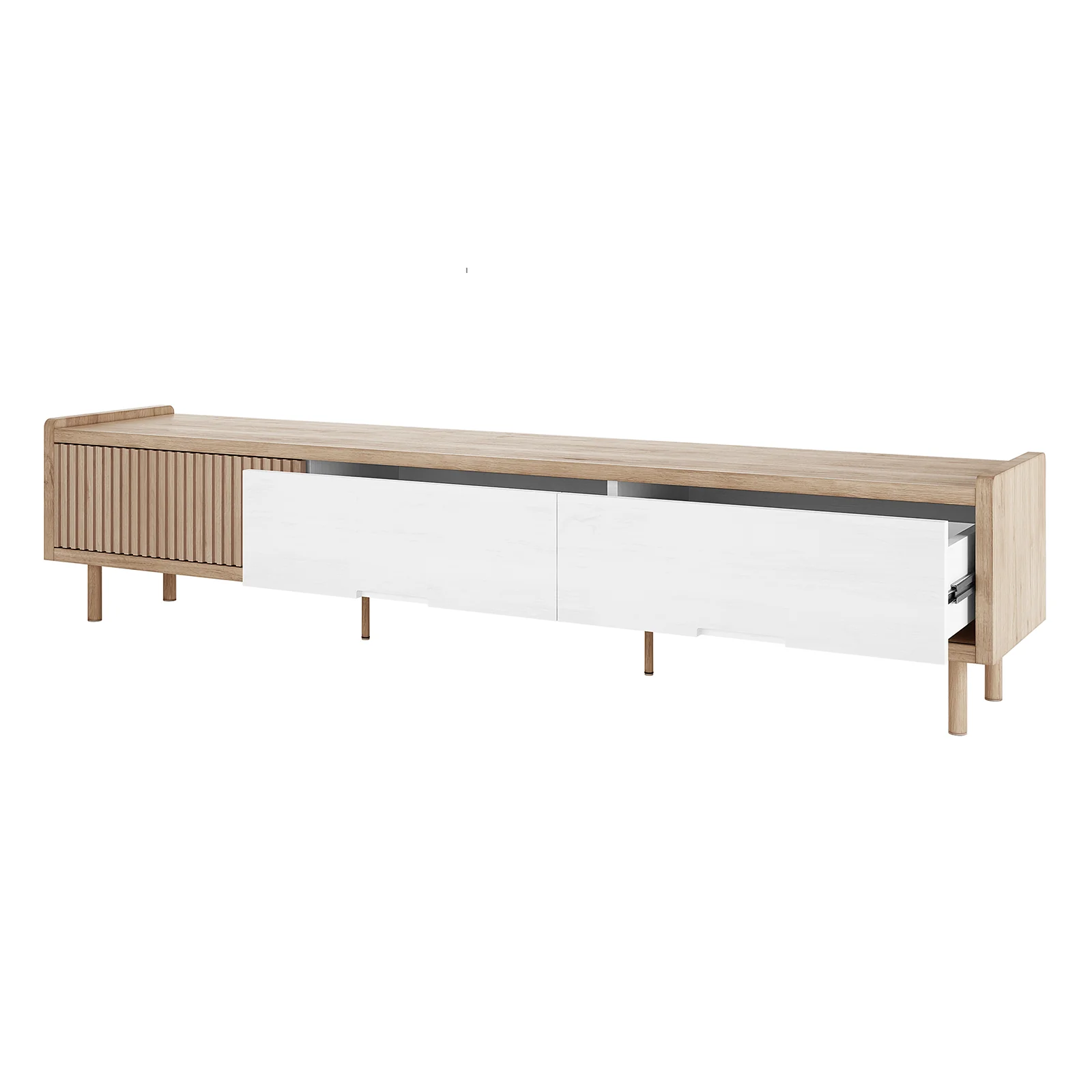 Hayden 200cm Fluted TV Entertainment Unit in Natural - Image 6