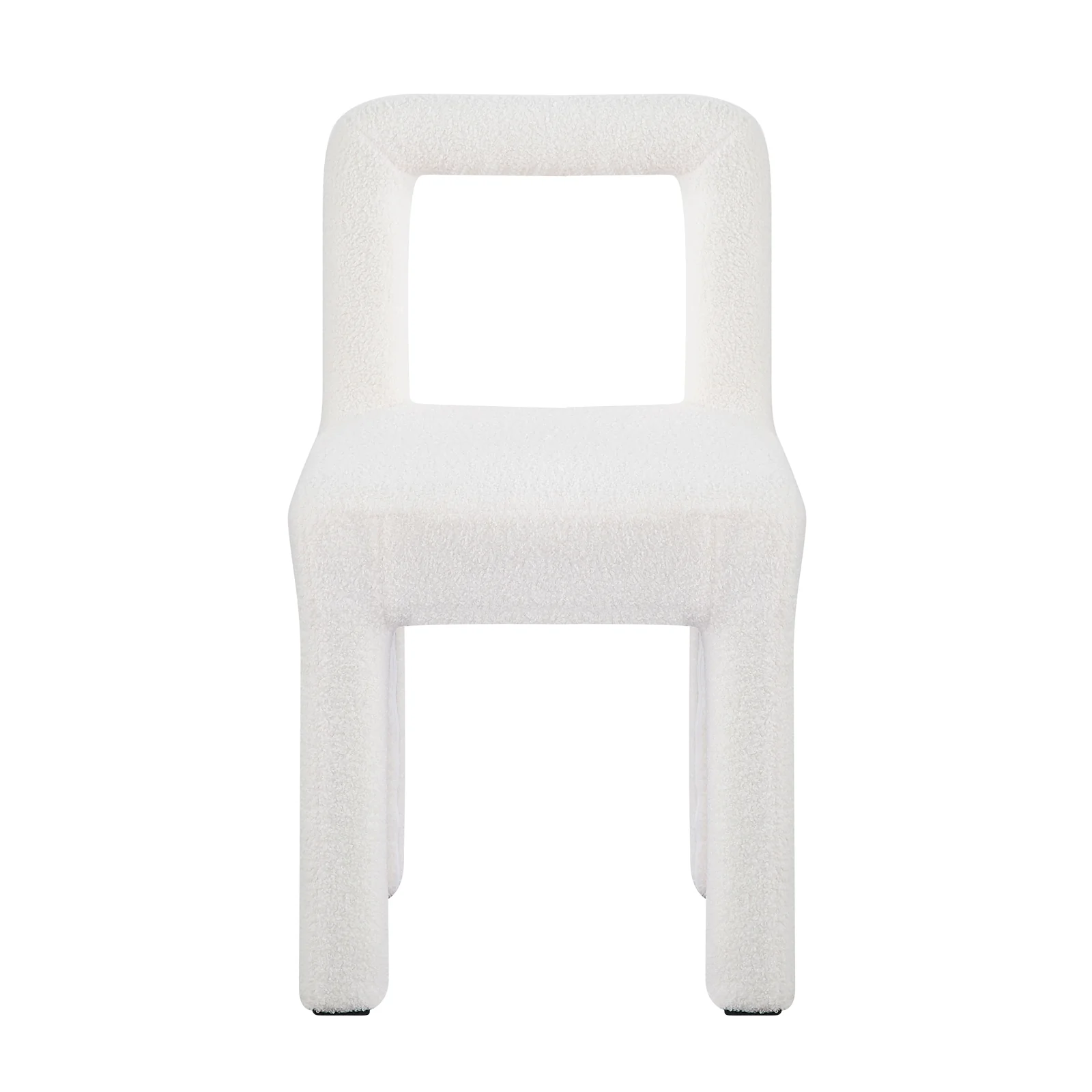 Hazel Boucle Dining Chair Set of 2 in Cream White - Image 3