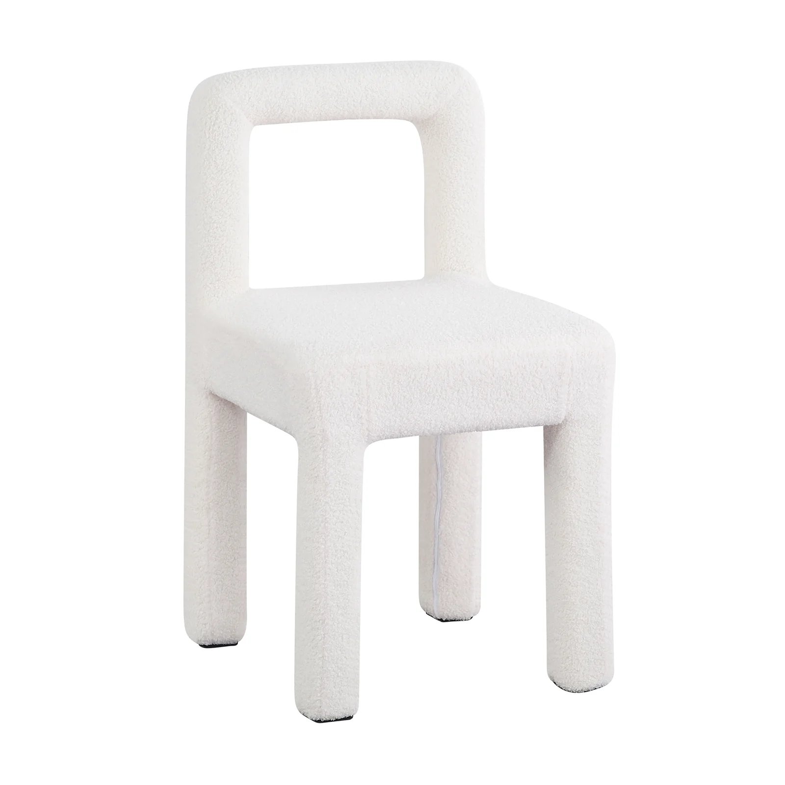 Hazel Boucle Dining Chair Set of 2 in Cream White - Image 4