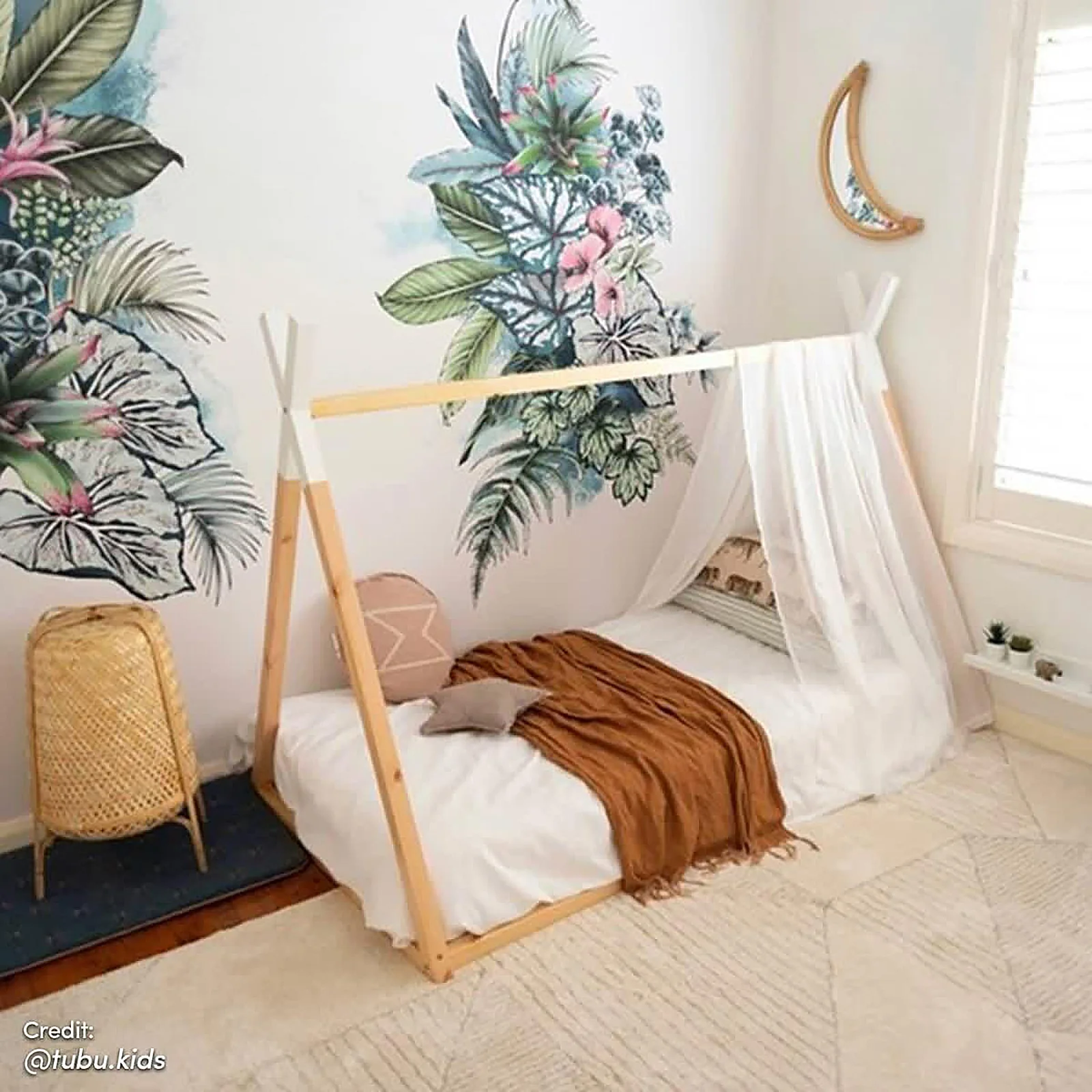 Helena Kids Single Solid Pine Teepee Bed Frame in Natural - Image 7