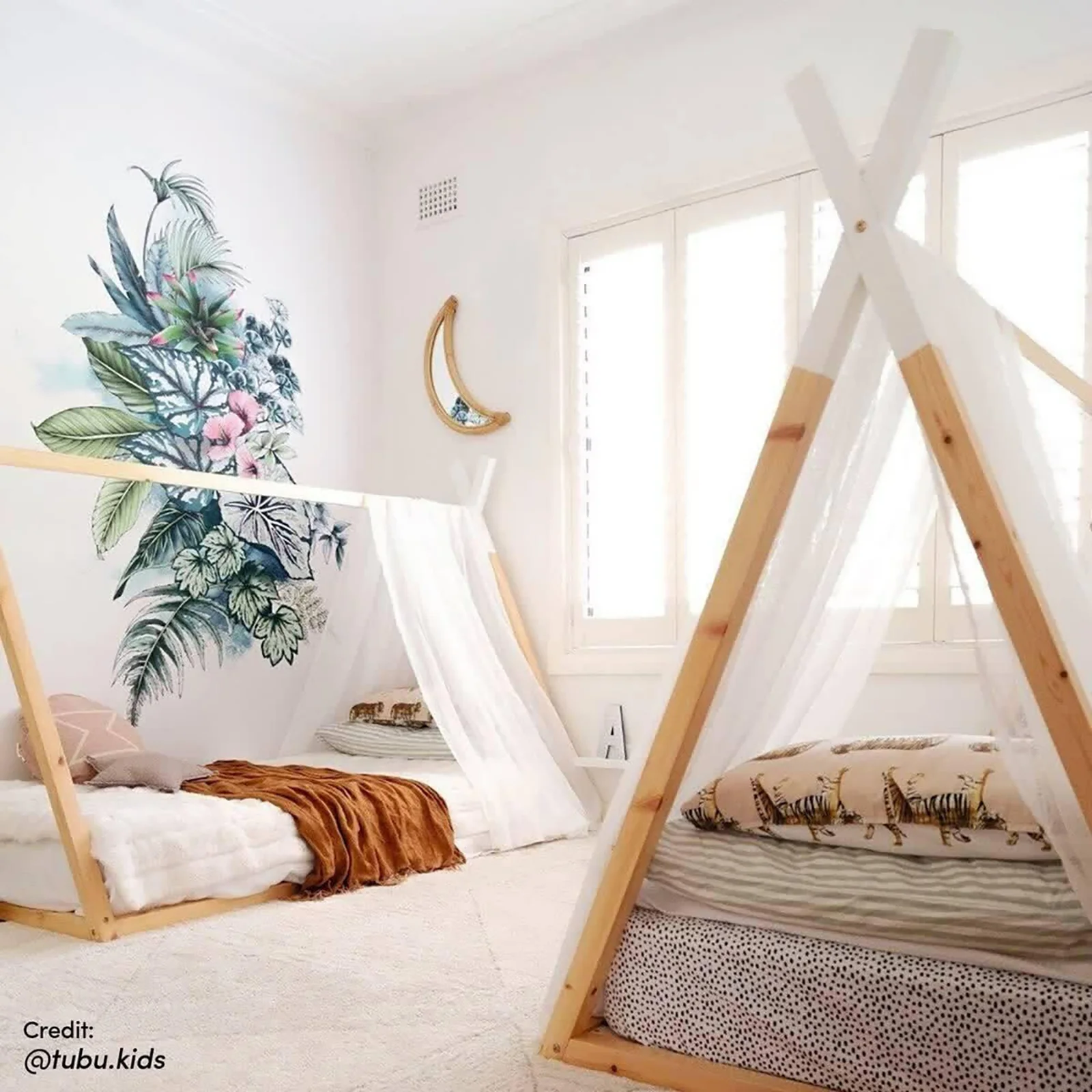 Helena Kids Single Solid Pine Teepee Bed Frame in Natural - Image 8
