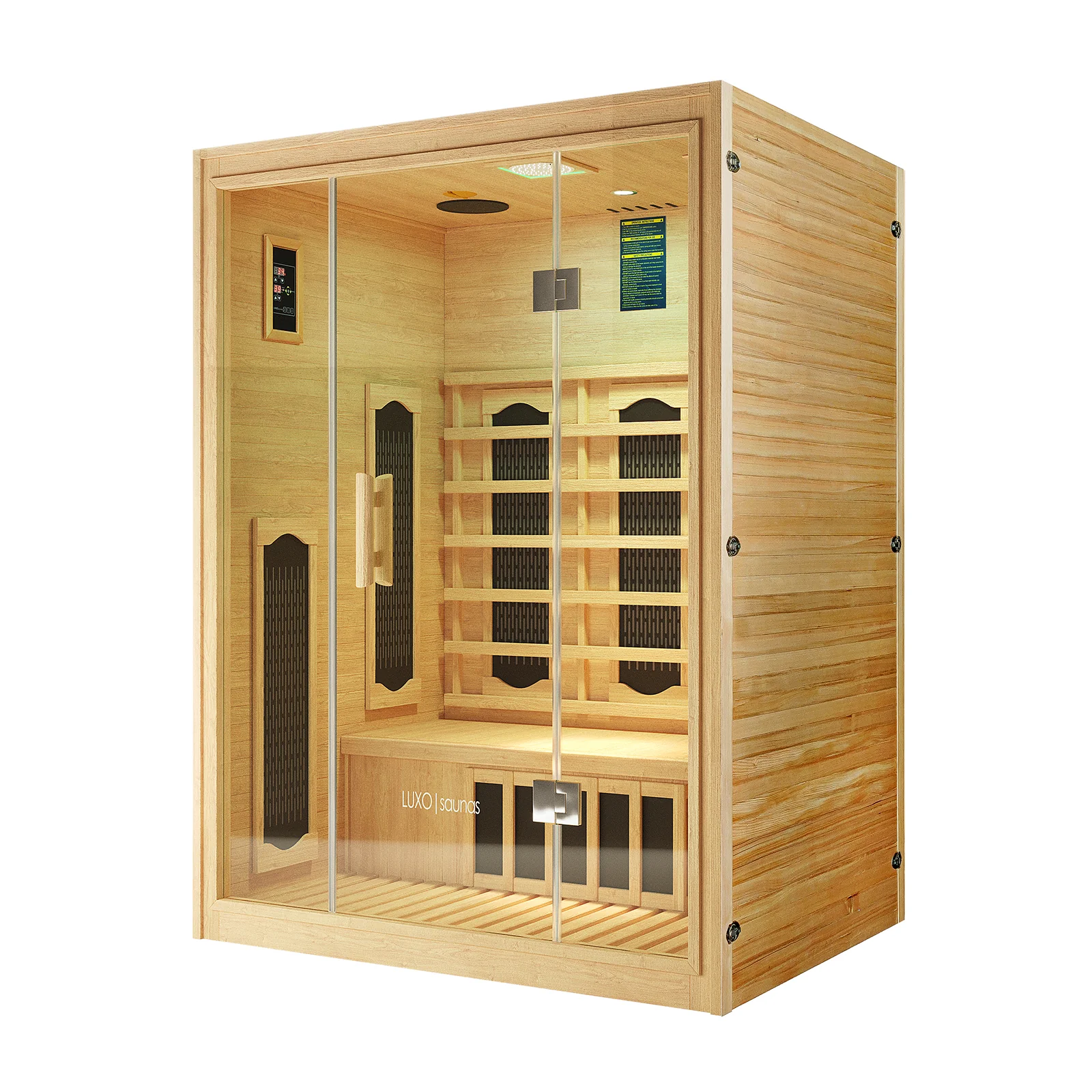 Helle 2 Person Hybrid Infrared Indoor Home Sauna - Image 4