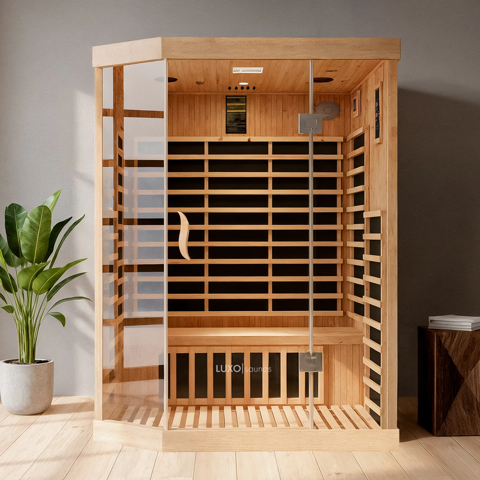 Helle 3 Person Carbon Fibre Infrared Indoor Home Sauna - Image 2