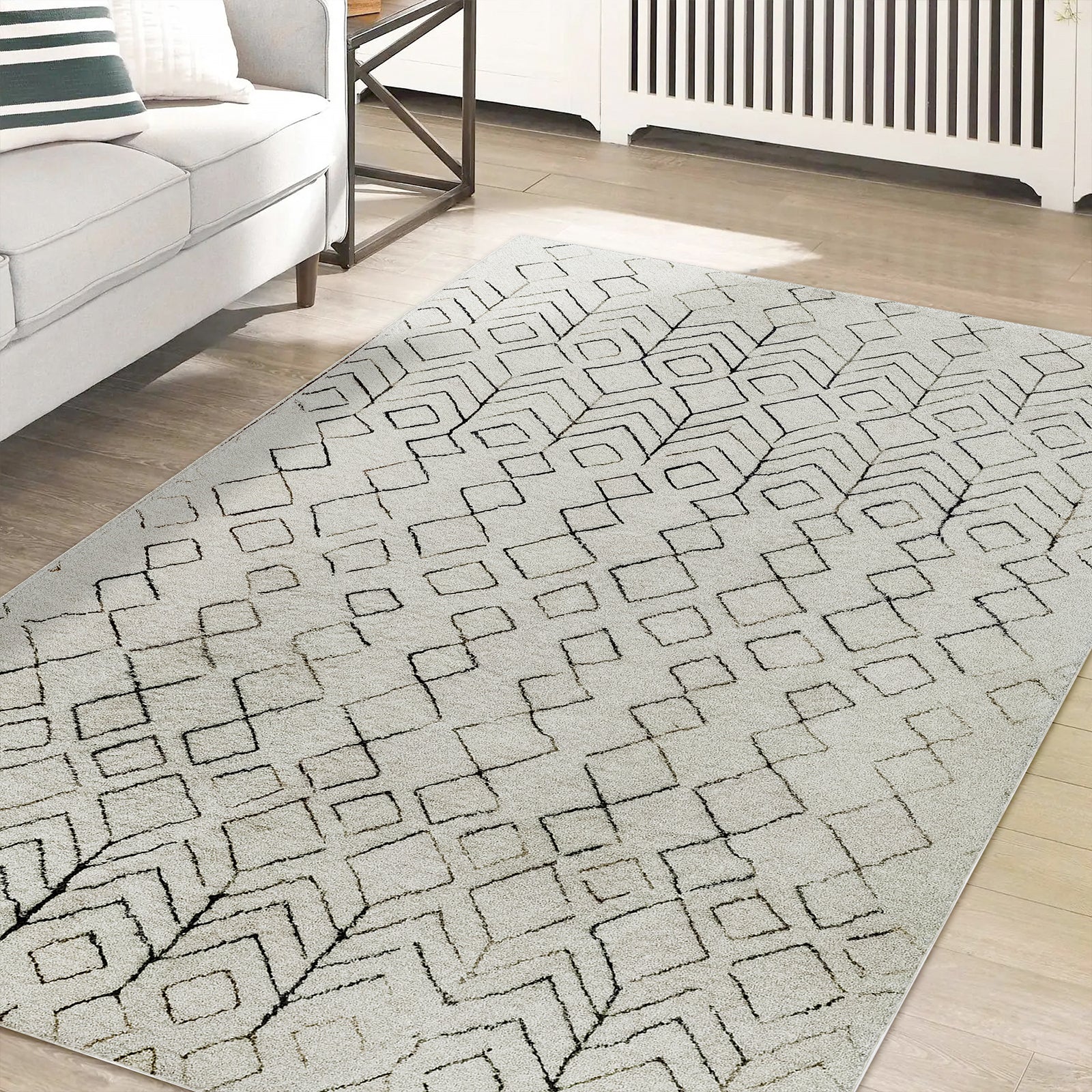 Hepirus 120x180cm Small Contemporary Printed Floor Rug - Image 4