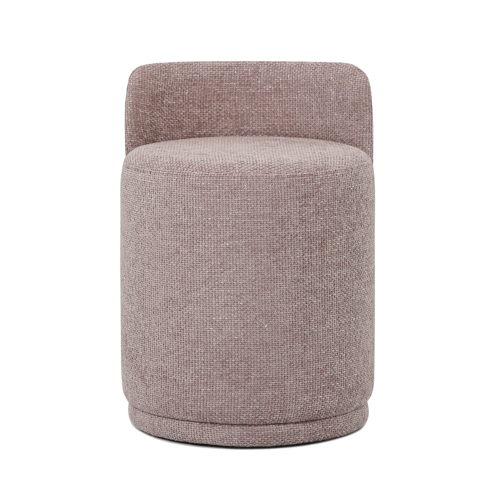 Hiboa Chenille Ottoman Stool in Light Pink