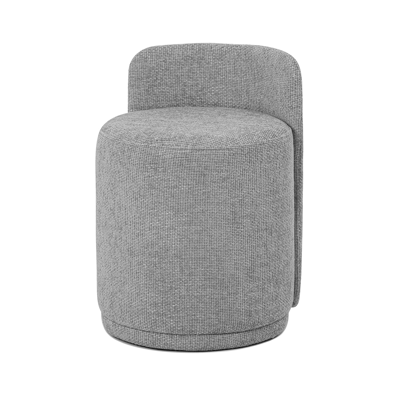 Hiboa Chenille Ottoman Stool in Warm Grey - Image 5