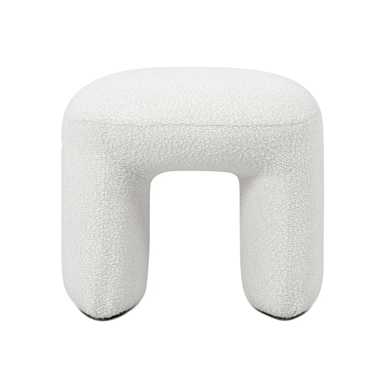 Hirokoz Boucle Ottoman Stool in Eggshell White - Image 5