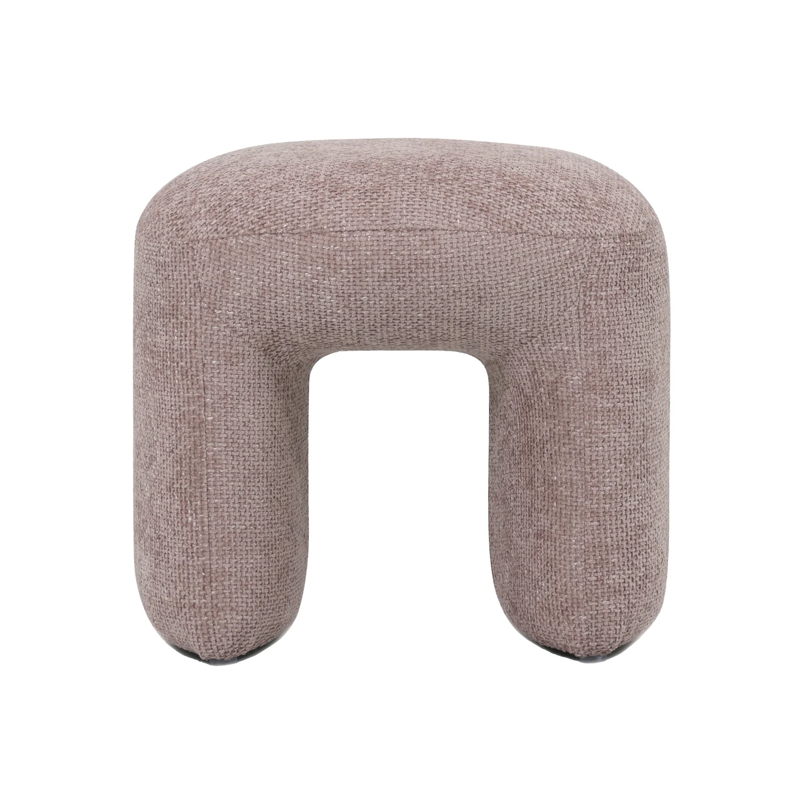 Hirokoz Chenille Ottoman Stool in Light Pink - Image 5