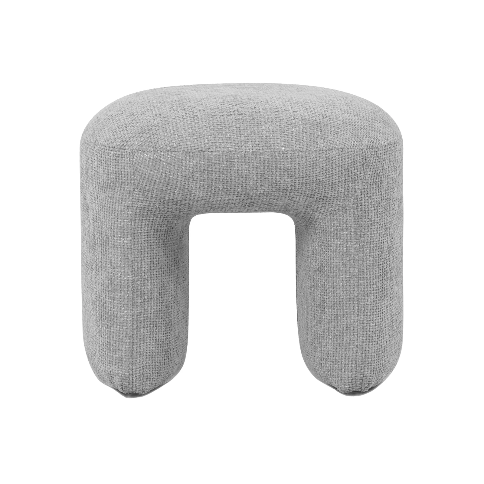 Hirokoz Chenille Ottoman Stool in Warm Grey - Image 5