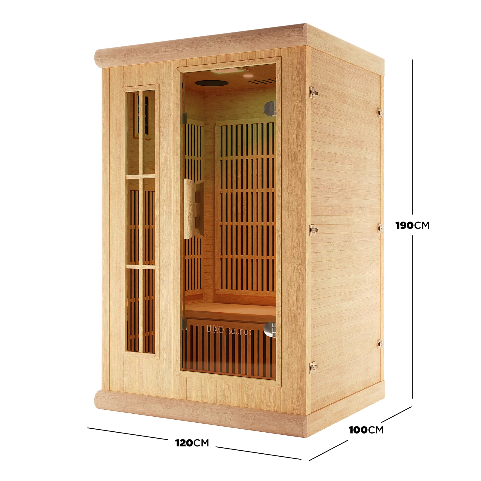 Hirsi 2 Person Carbon Fibre Infrared Indoor Home Sauna - Image 10