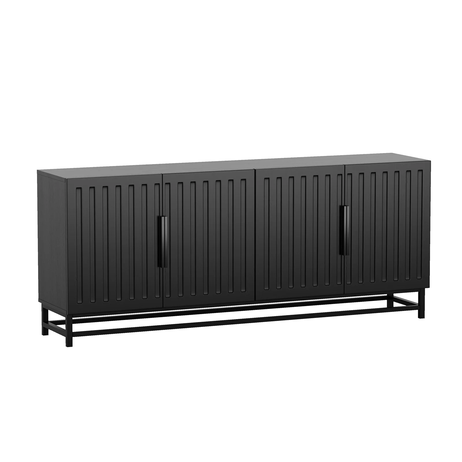Holly 180cm 4-Door Storage Buffet Sideboard in Black - Image 7