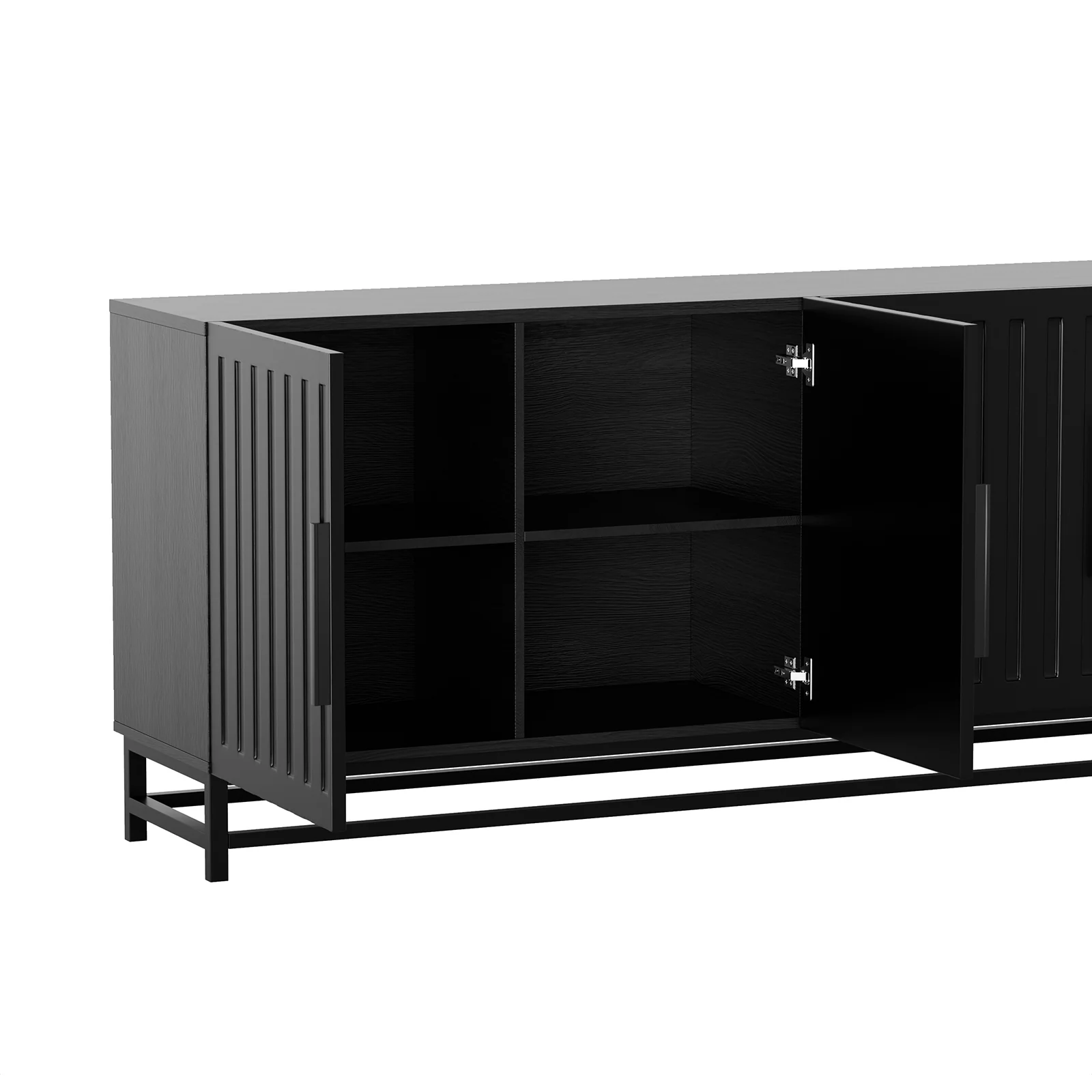 Holly 180cm 4-Door Storage Buffet Sideboard in Black - Image 8