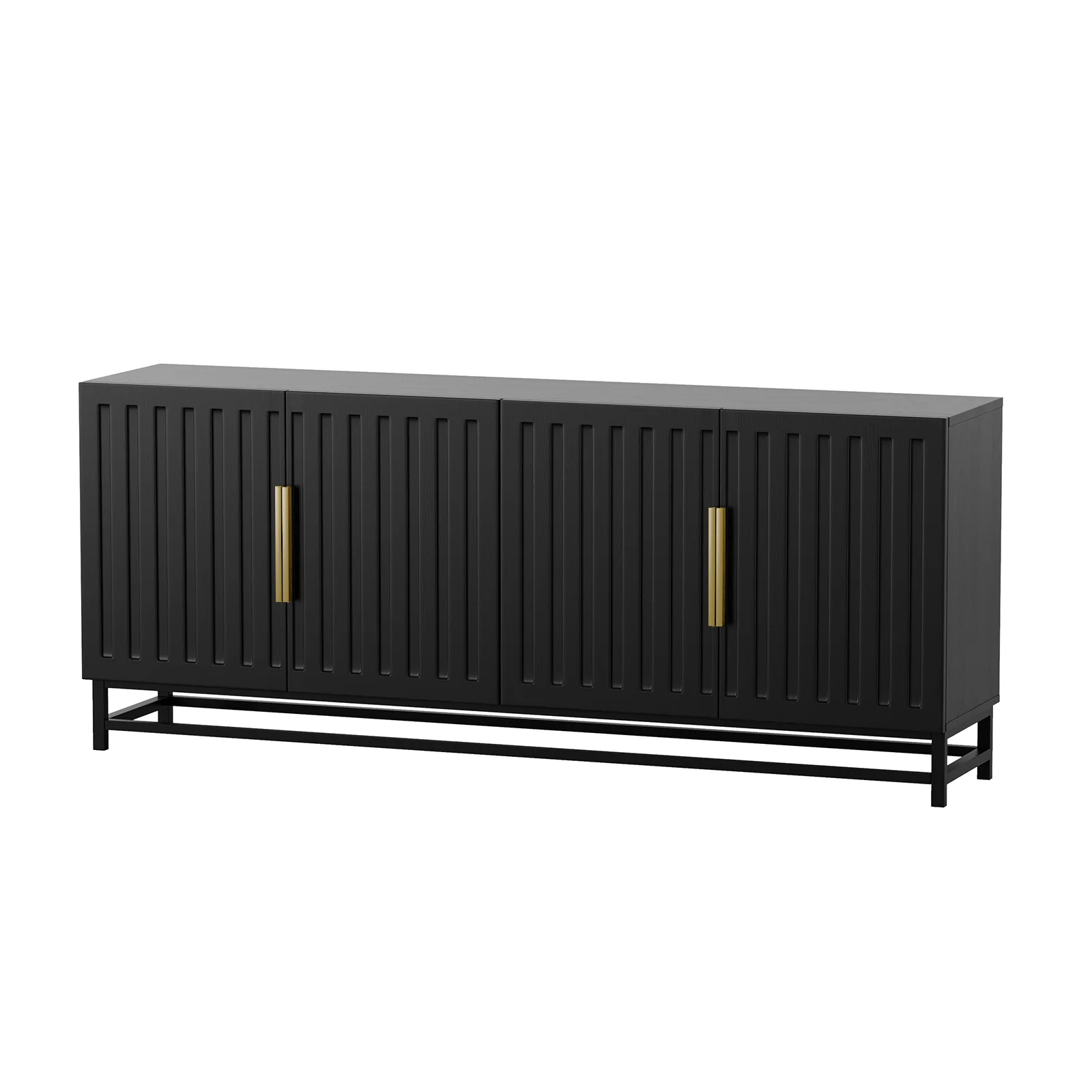 Holly 4 Door Storage Buffet Sideboard in Black